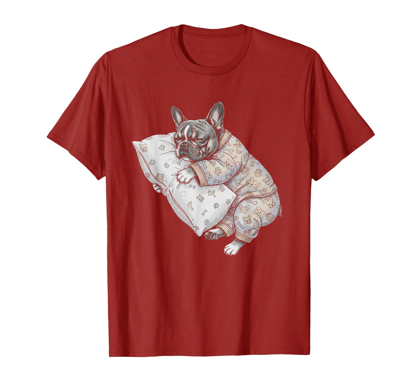 Funny Sleepy French Bulldog Frenchie Pajama Men Women Kids T-Shirt