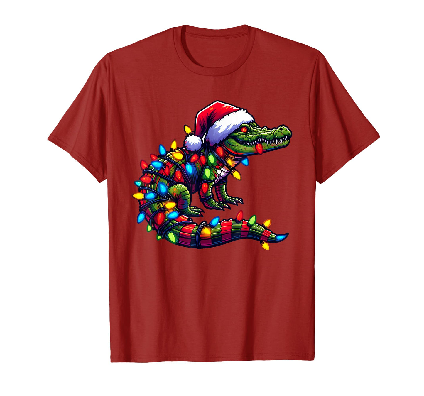 Alligator Santa Pajama Christmas Lights Xmas Toddler Kids T-Shirt