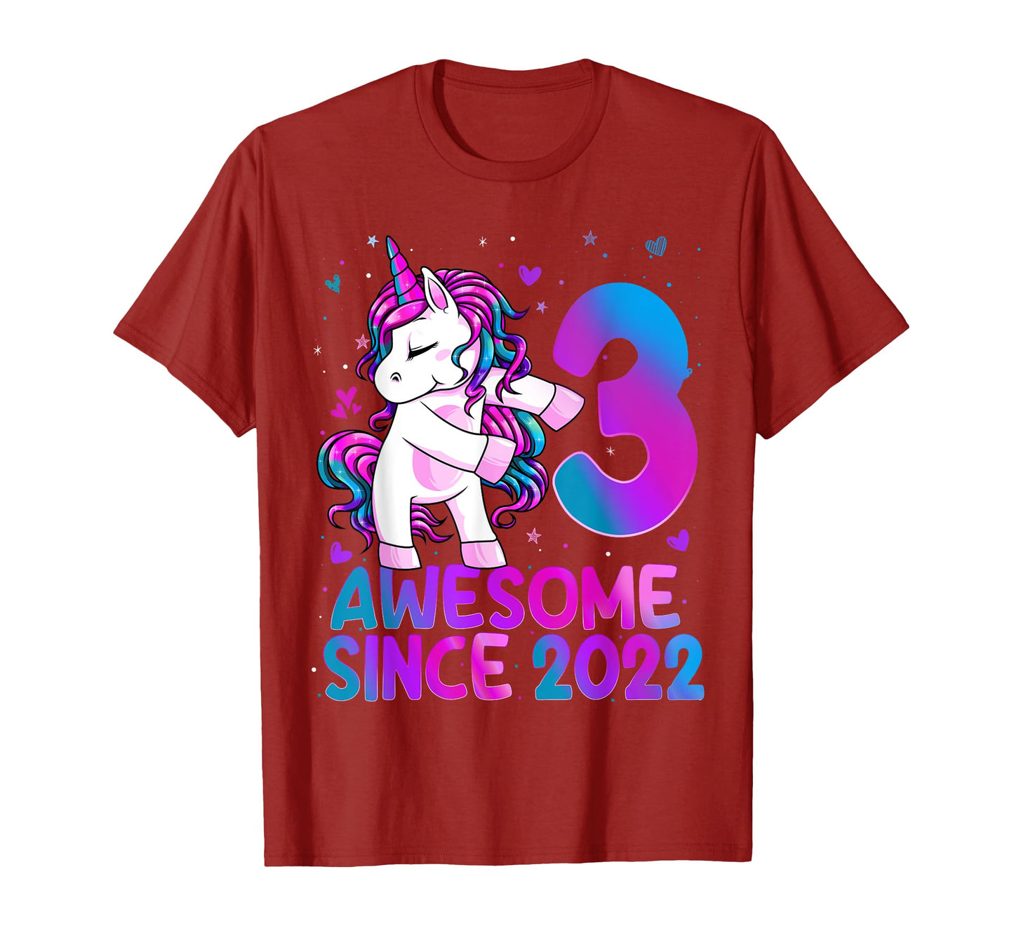 Flossing Unicorn 3 Year Old 3rd Birthday Girl Unicorn Party T-Shirt