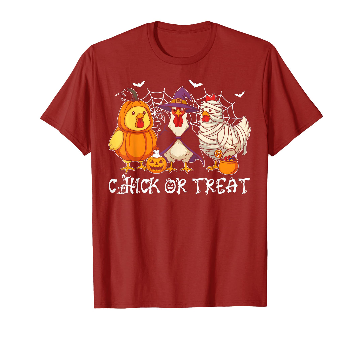 Chick Or Treat Funny Halloween Pumpkin Ghost Spooky Chicken T-Shirt