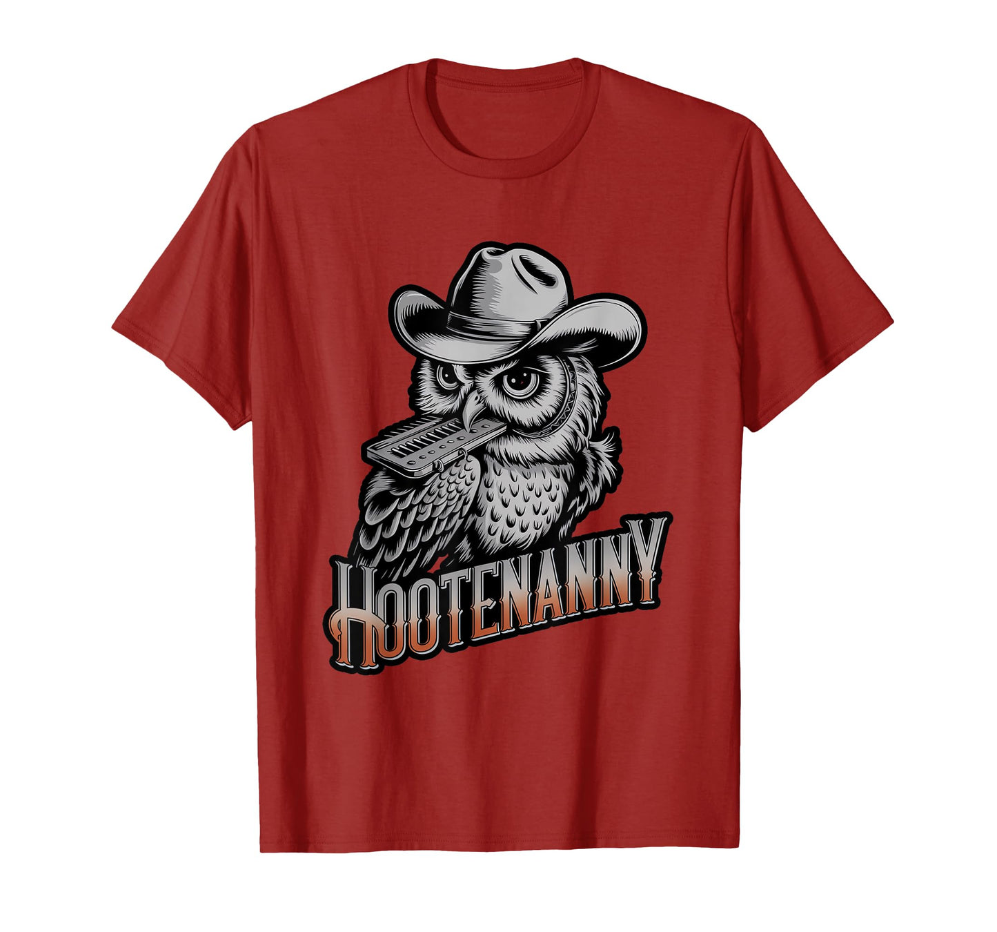 Hootenanny Owl Lover Musical Instrument Folk Music T-Shirt