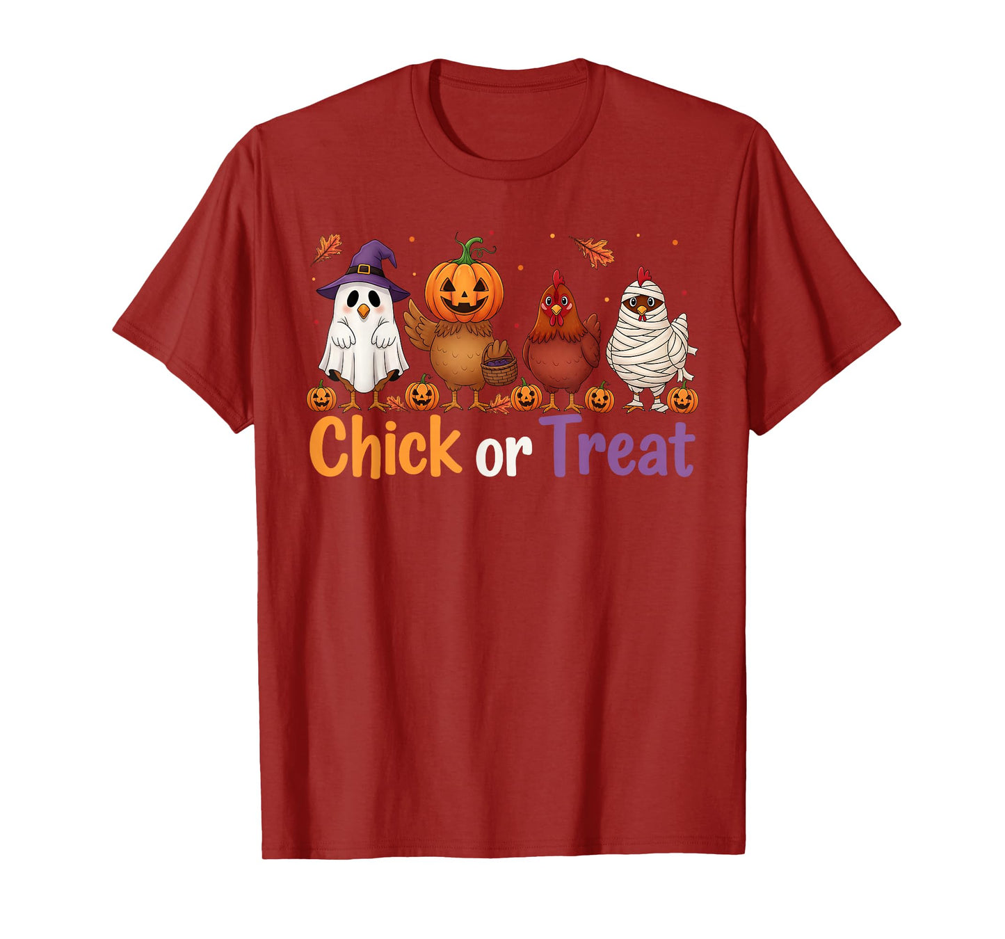 Chick Or Treat Halloween Witch Spooky Chicken Farmer T-Shirt