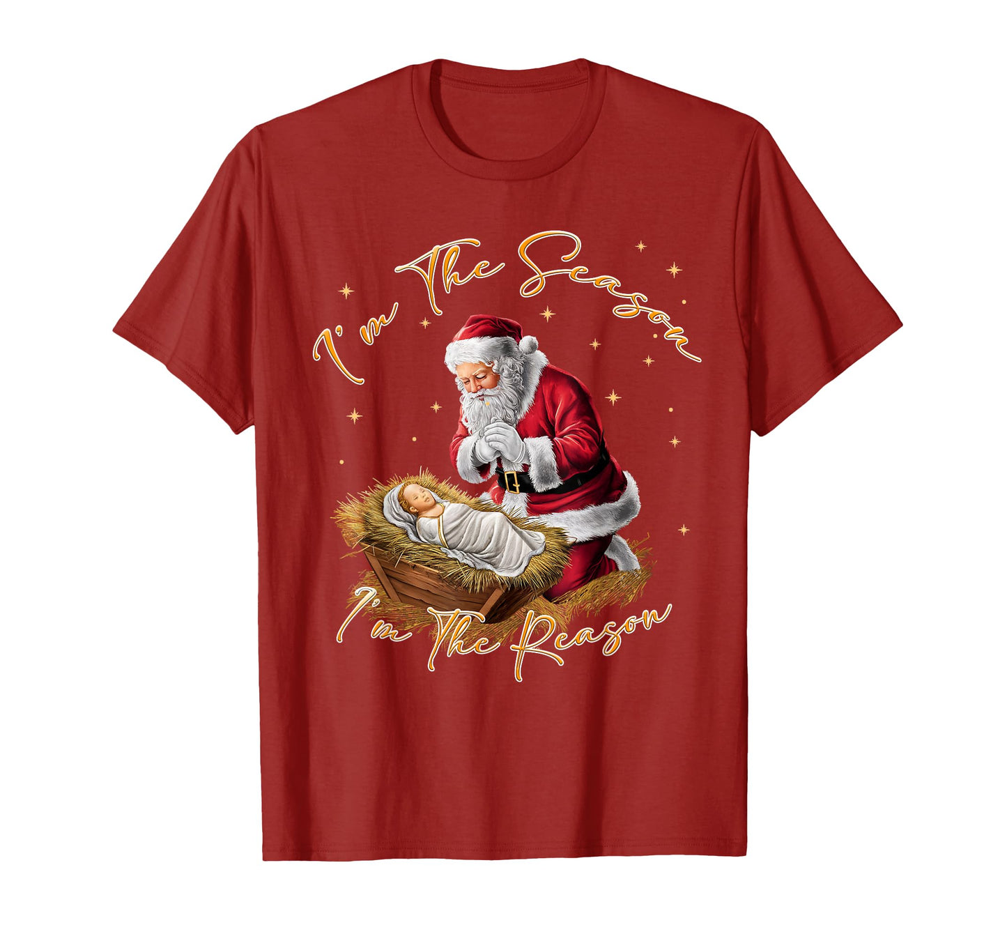 Retro I'm The Season I'm The Reason Santa Religious Xmas T-Shirt