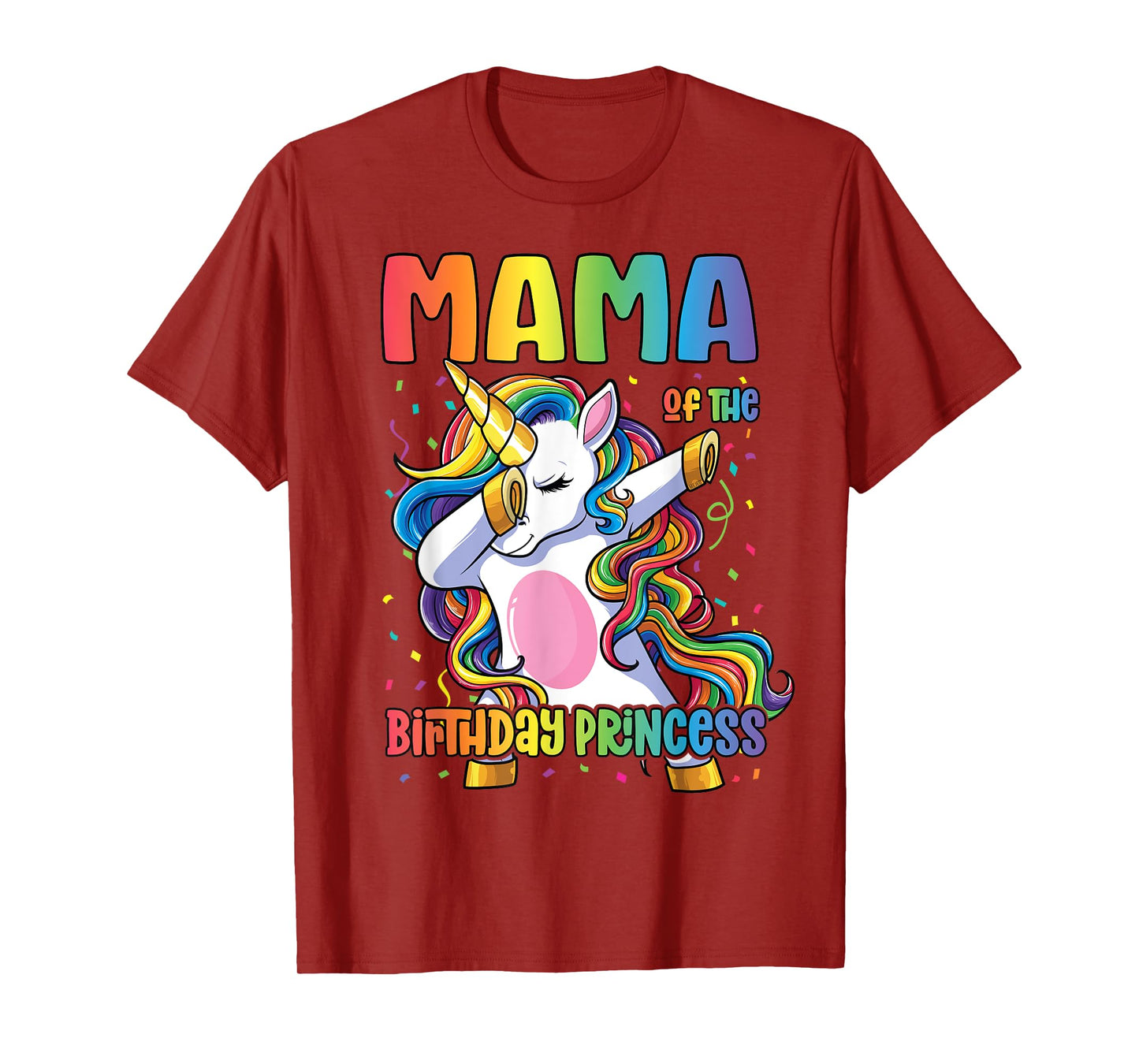 Mama of the Birthday Princess Shirt Mom Dabbing Unicorn Girl T-Shirt
