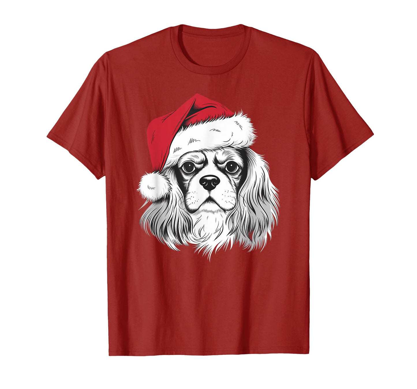 Cavalier Santa on Cavalier King Charles Spaniel Christmas T-Shirt