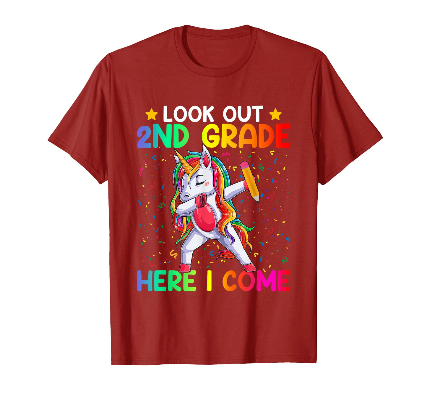 Look Out Second Grade Here I Come Unicorn Dabbing 2nd Grader T-Shirt