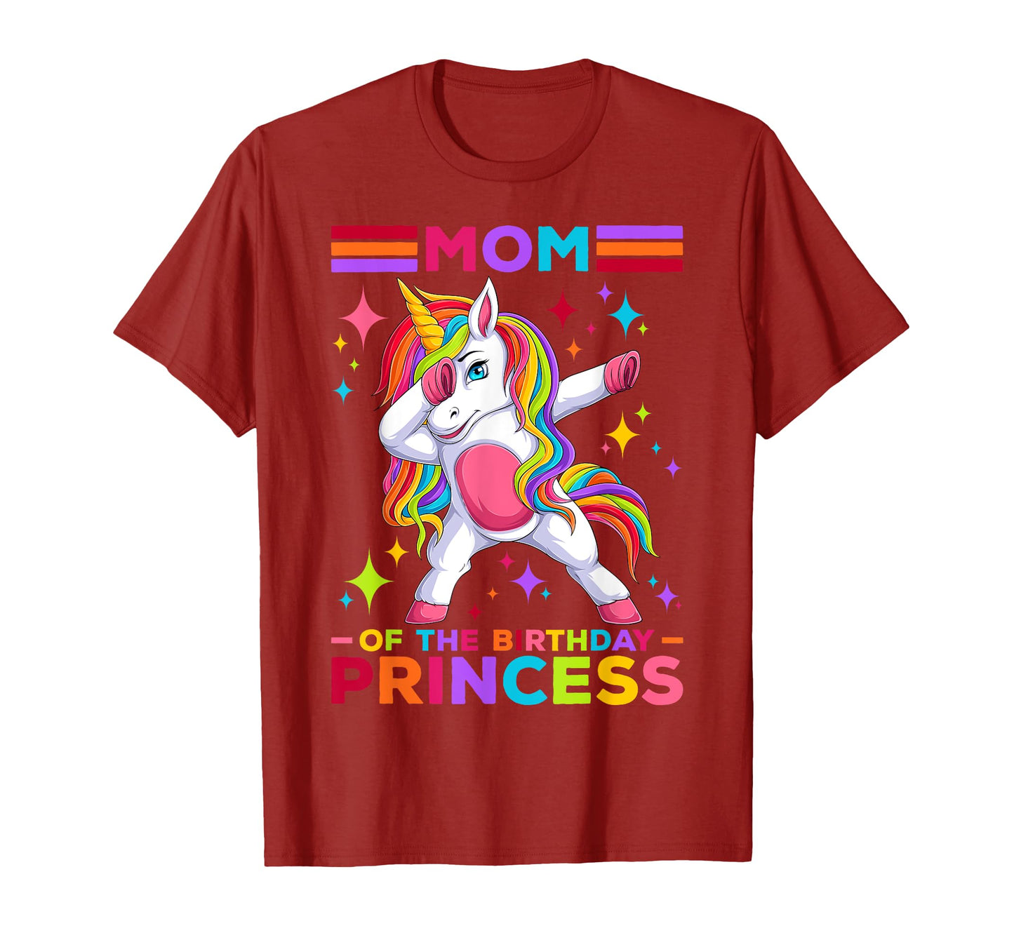 Mom Of The Birthday Princess Dabbing Unicorn Girls Birthday T-Shirt