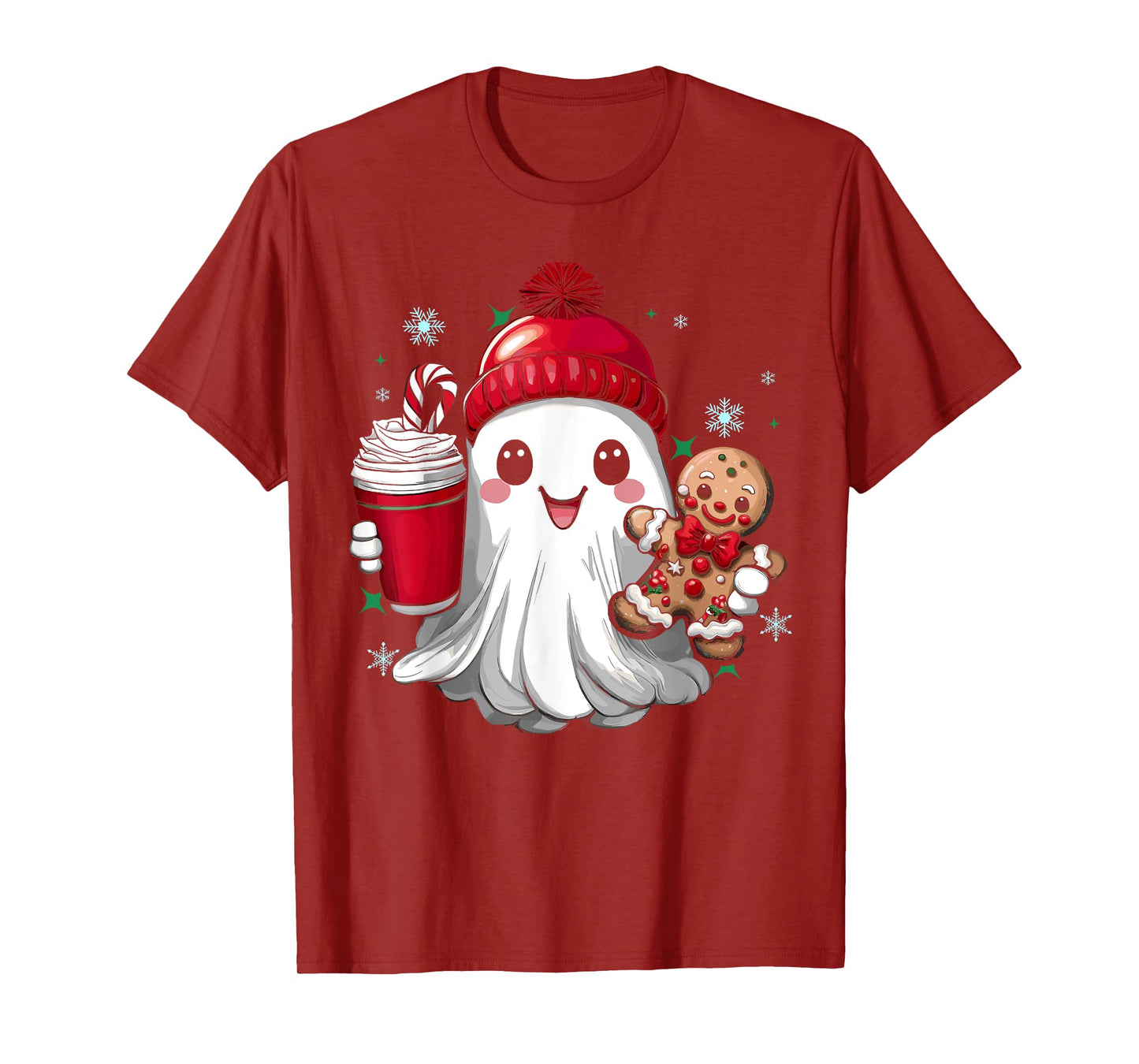 Cute Christmas Ghost Boujee Merry Christmas Gifts Women Kids T-Shirt