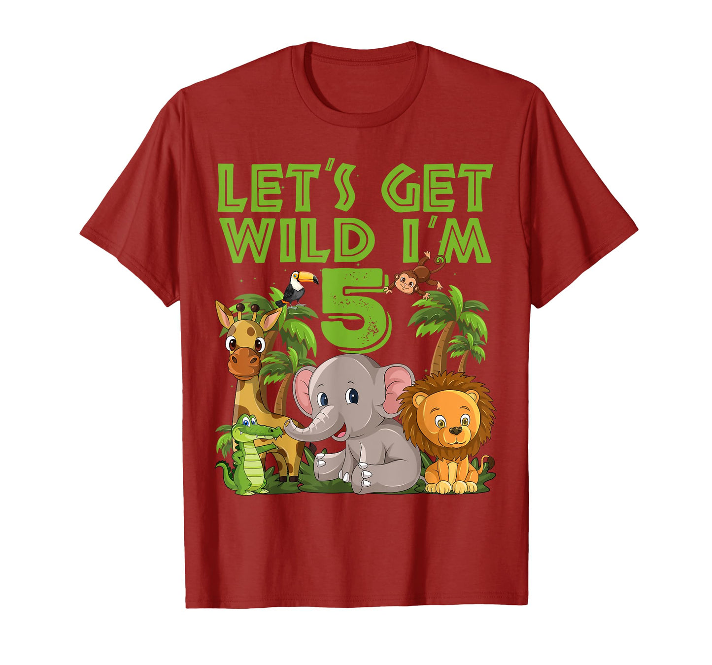5 Year Old Zoo Birthday Safari Jungle Animal 5th B-day T-Shirt