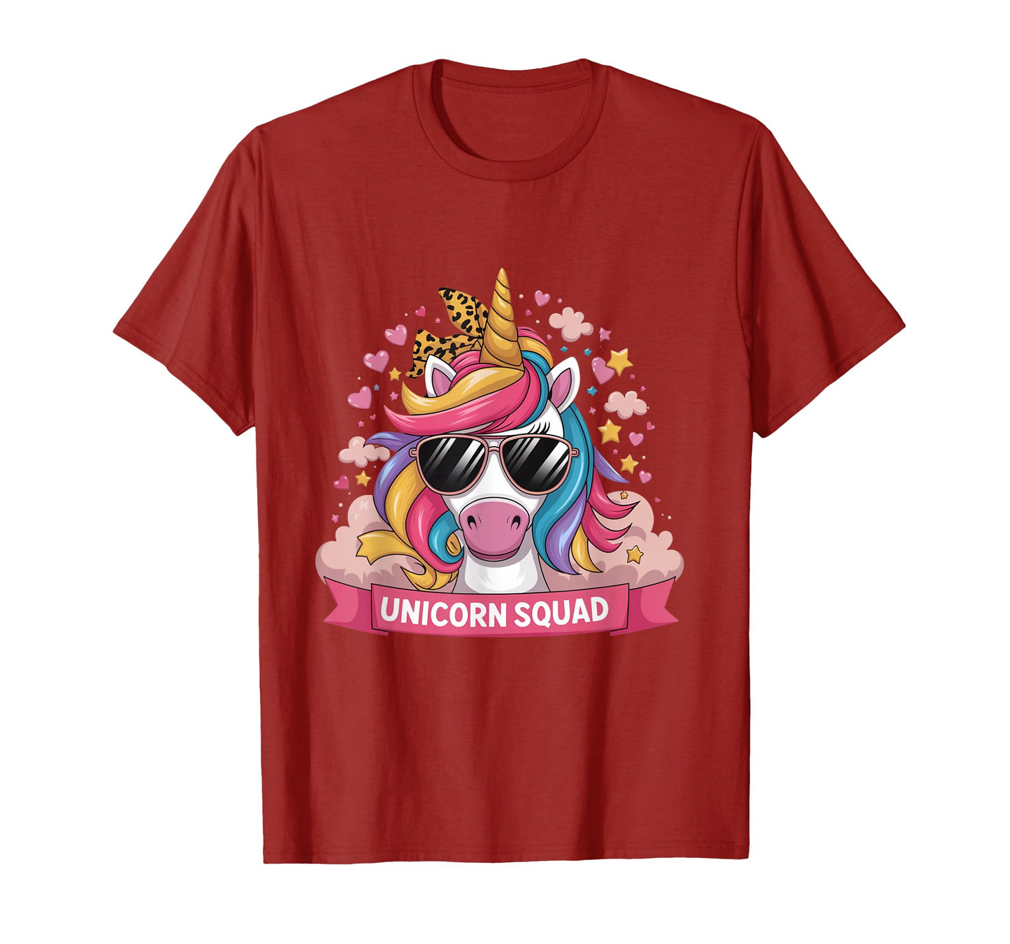 Unicorn Squad - Graceful Unicorn with leopard Bandana Cute T-Shirt