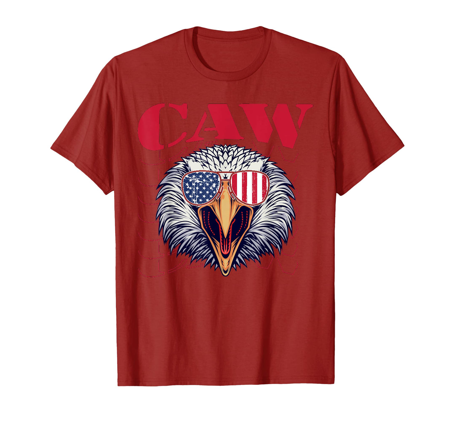 4th Of July Eagle Caw Retro American Flag Mens T-Shirt