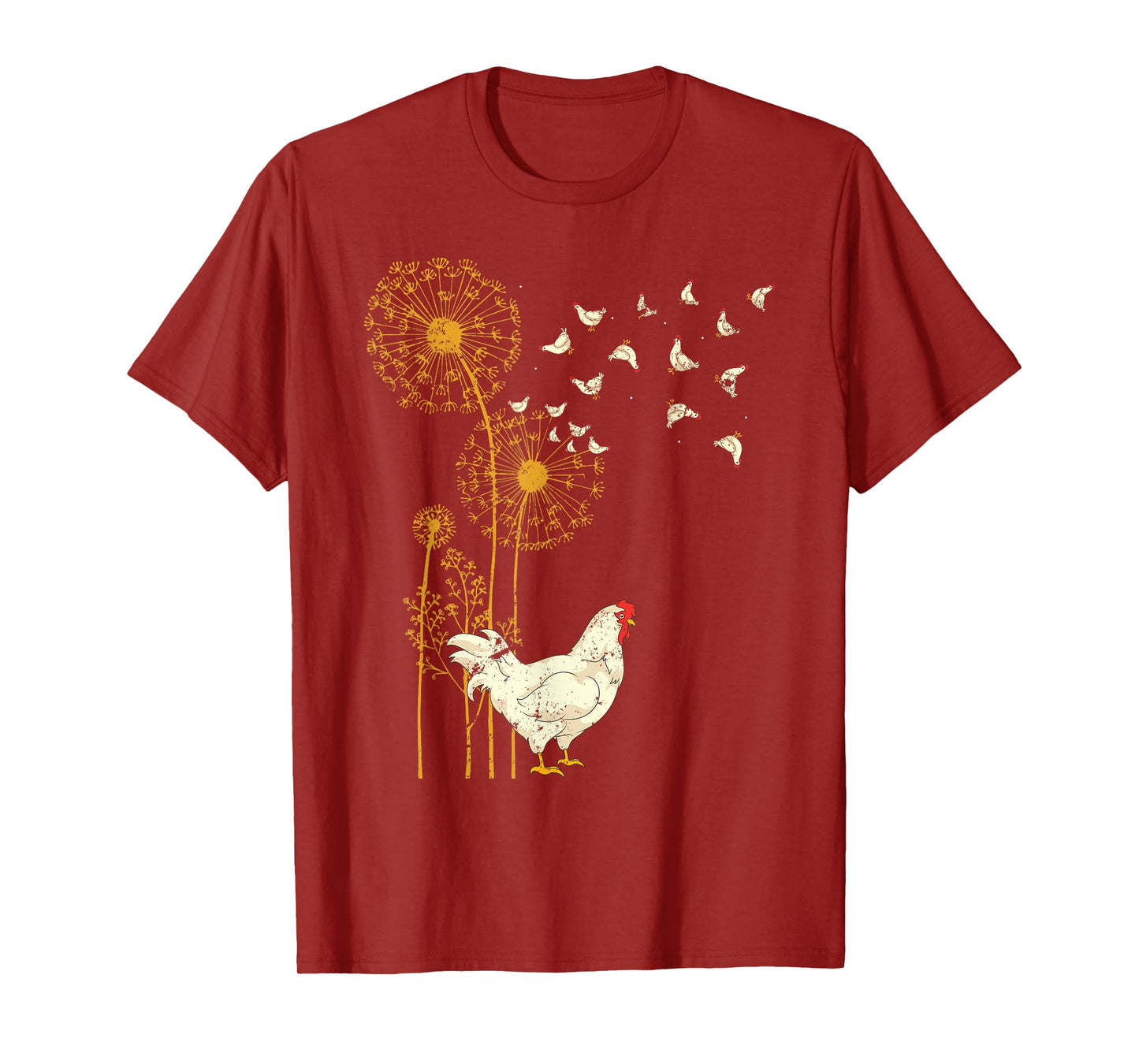 Farmer Poultry Bird Flower Farm Animal Dandelion Chicken T-Shirt