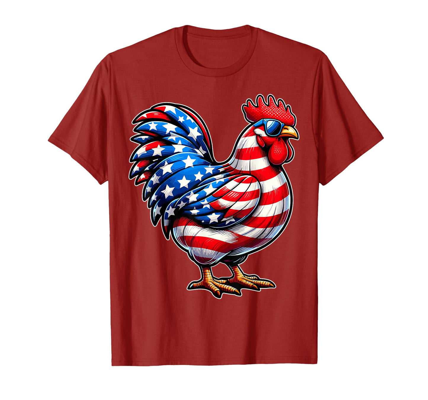 Chicken USA Flag Patriotic Chicken Lover 4th of July T-Shirt for Women Kids Men