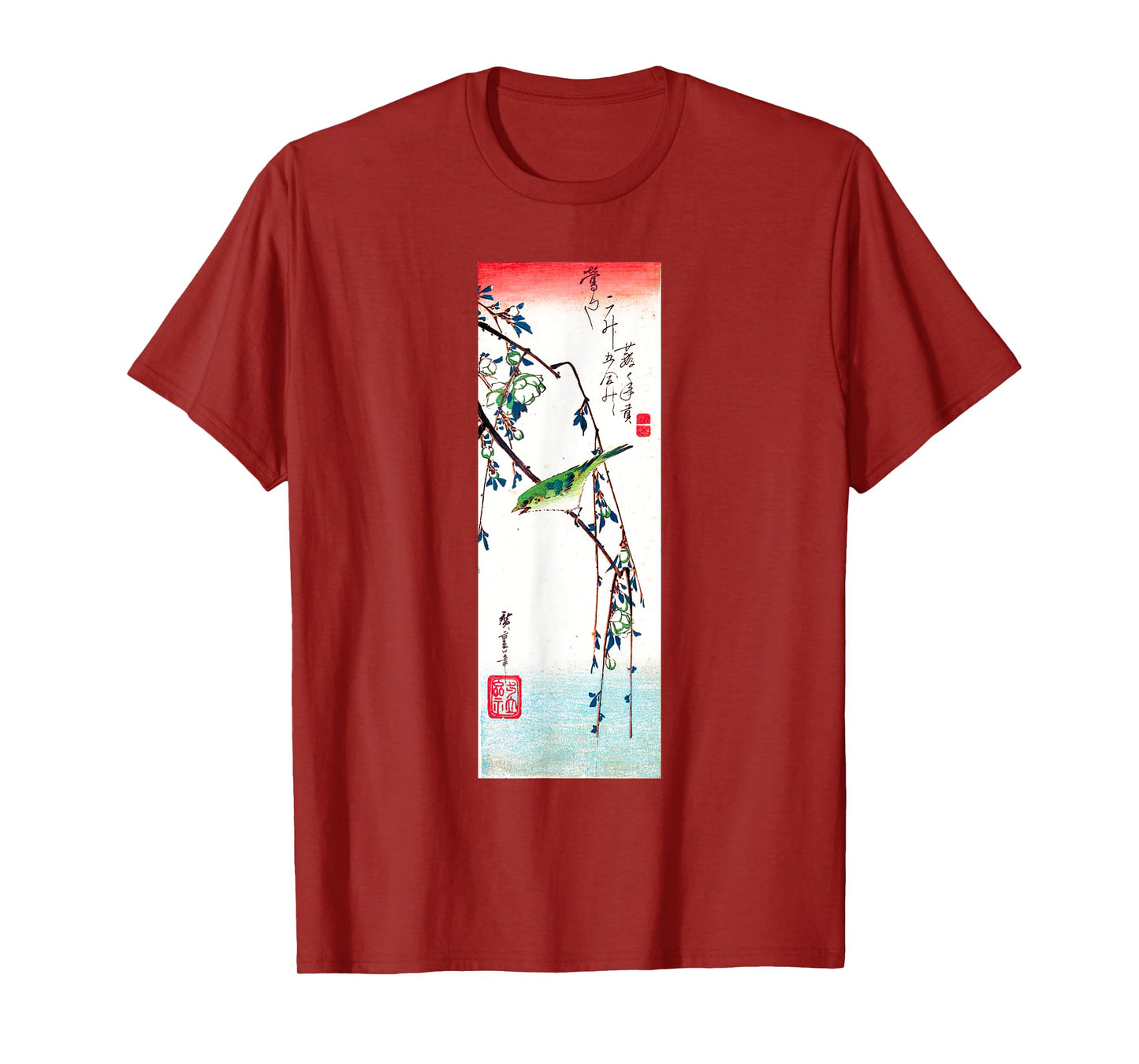 Japanese Art, Hiroshige Woodblock Art Design Tee Warbler T-Shirt