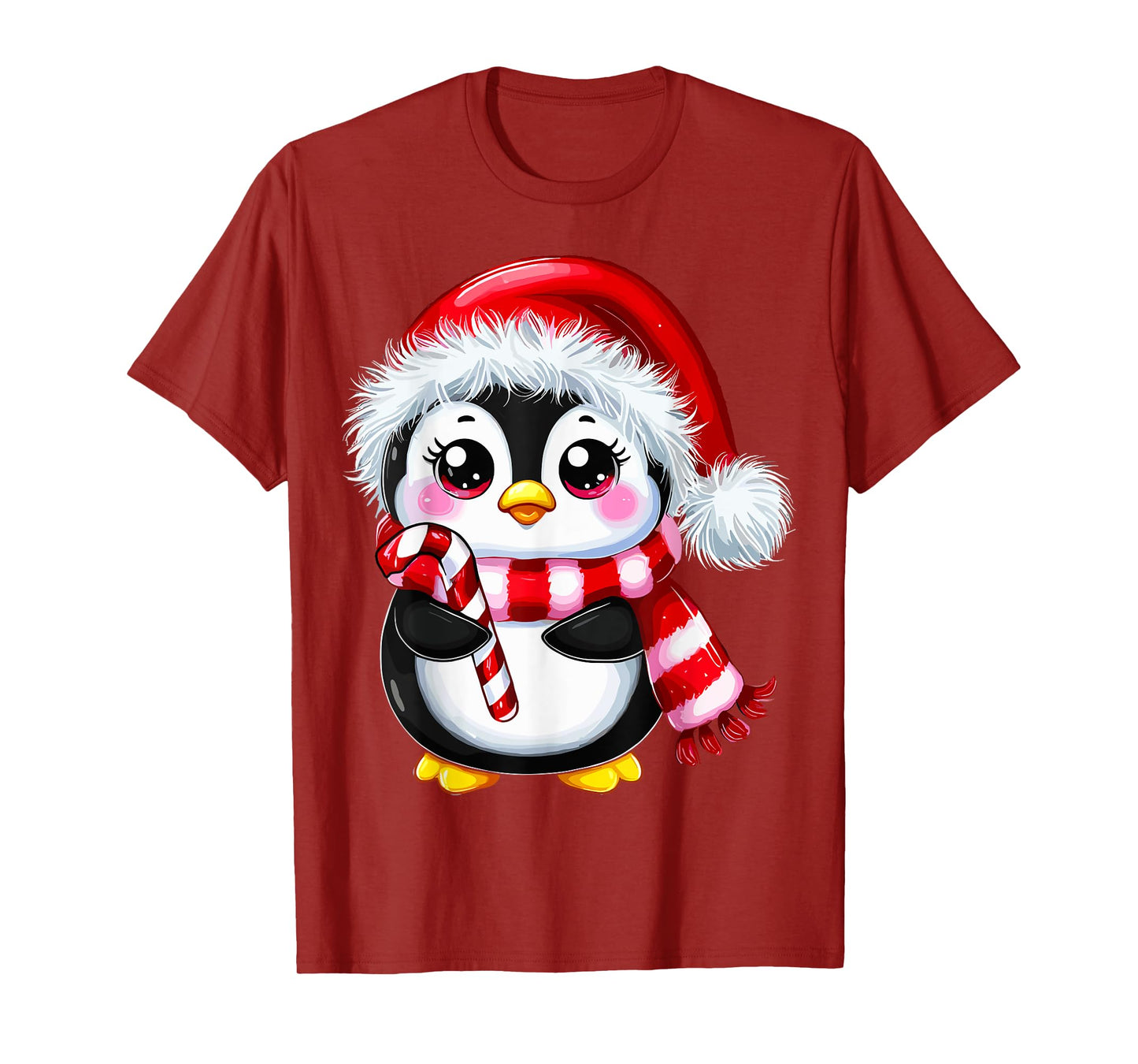 Penguin Christmas Lover Unisex-Adult T-Shirt Black Small Modern Casual Cartoon Christmas Winter Pull On 1 Count 0 Pockets Lightweight Unique Design Slightly Stretchable T-Shirt