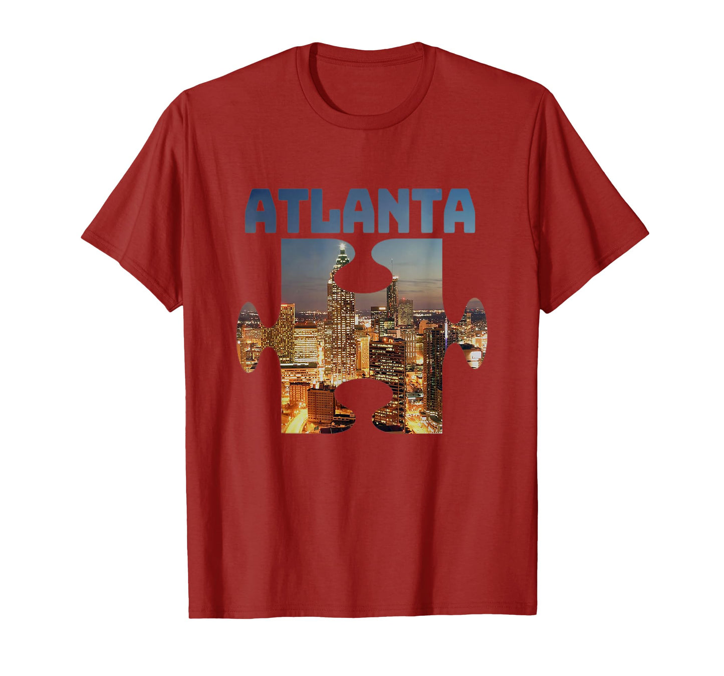 Atlanta Georgia City Skyline Souvenir Puzzle Piece Gift T-Shirt
