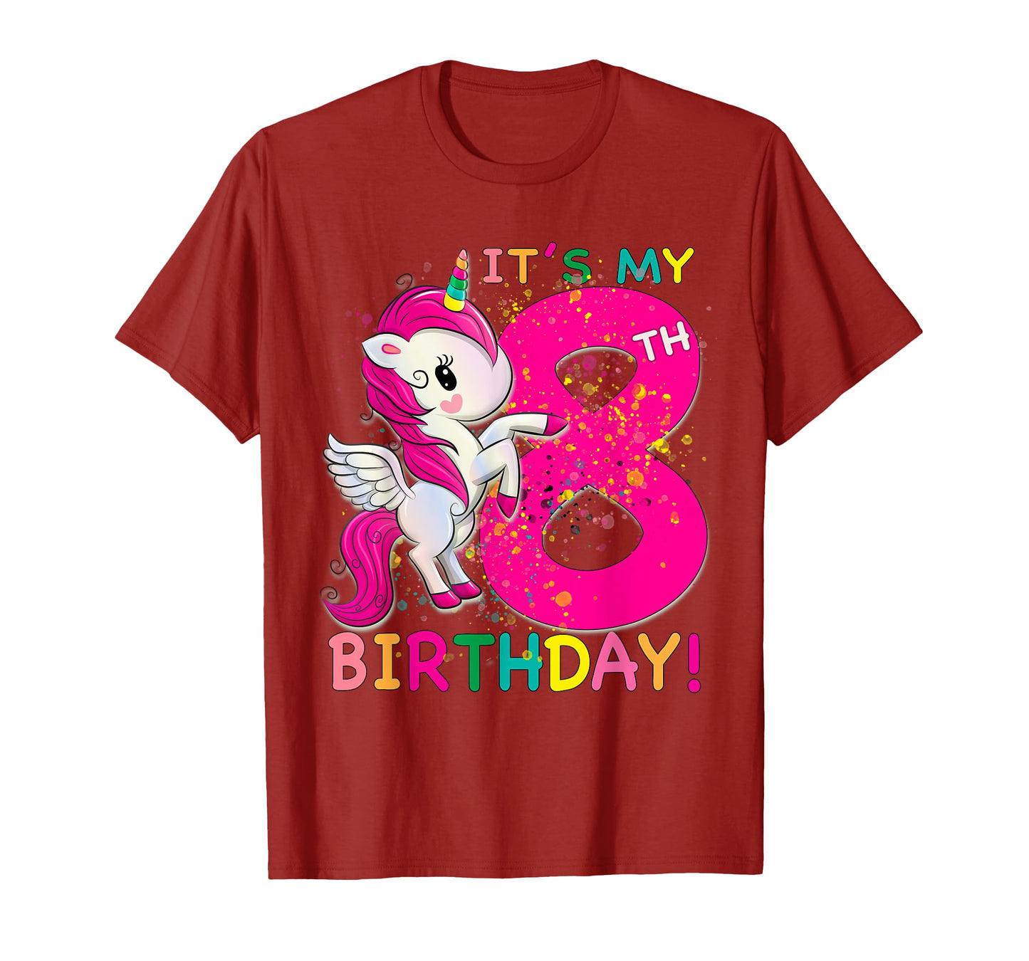 Kids Its My 8th Birthday Unicorn 8 year old Birthday girl T-Shirt