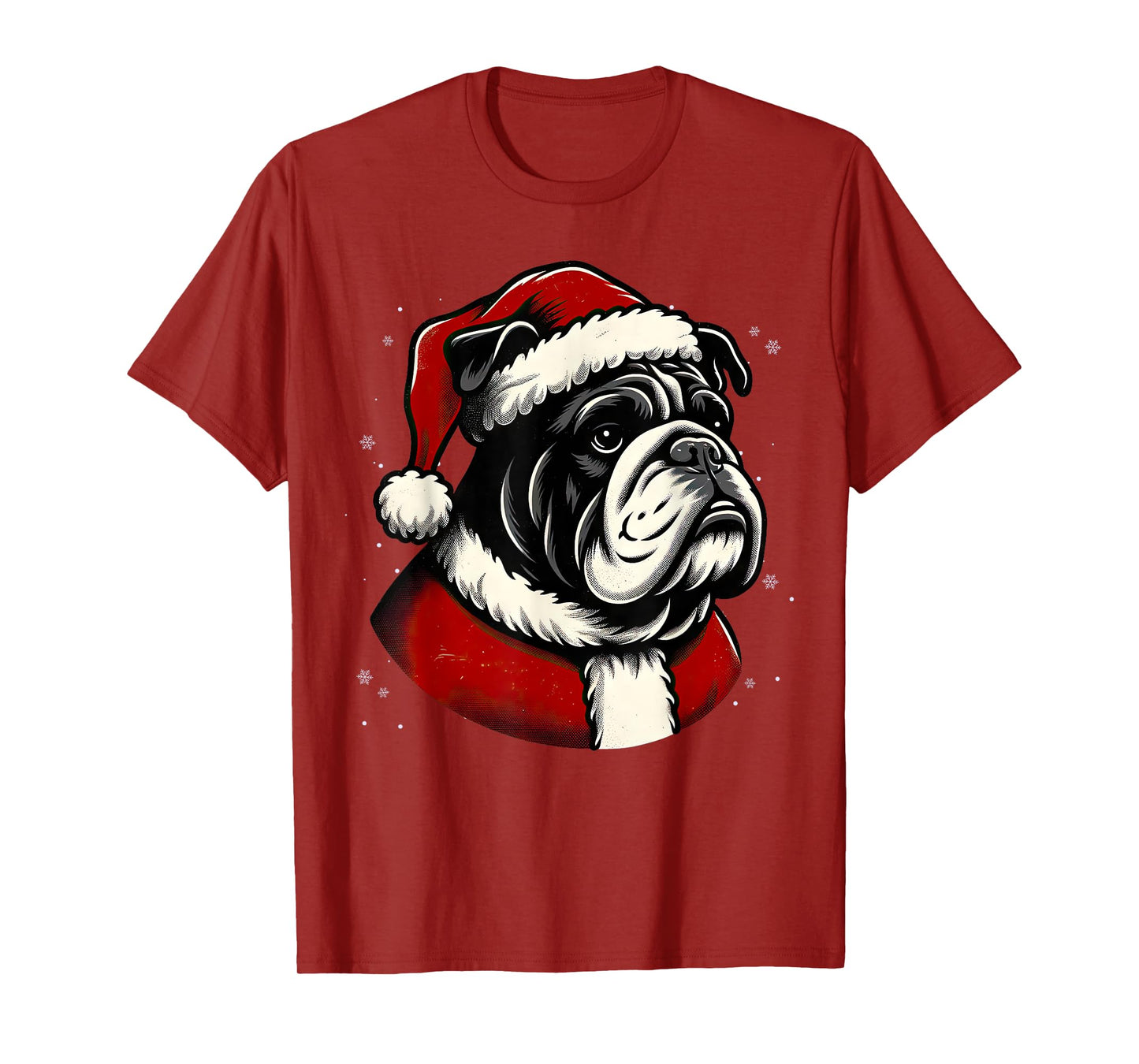 Bulldog Santa Christmas Tree Lights Ugly Pajama Dog Lover T-Shirt