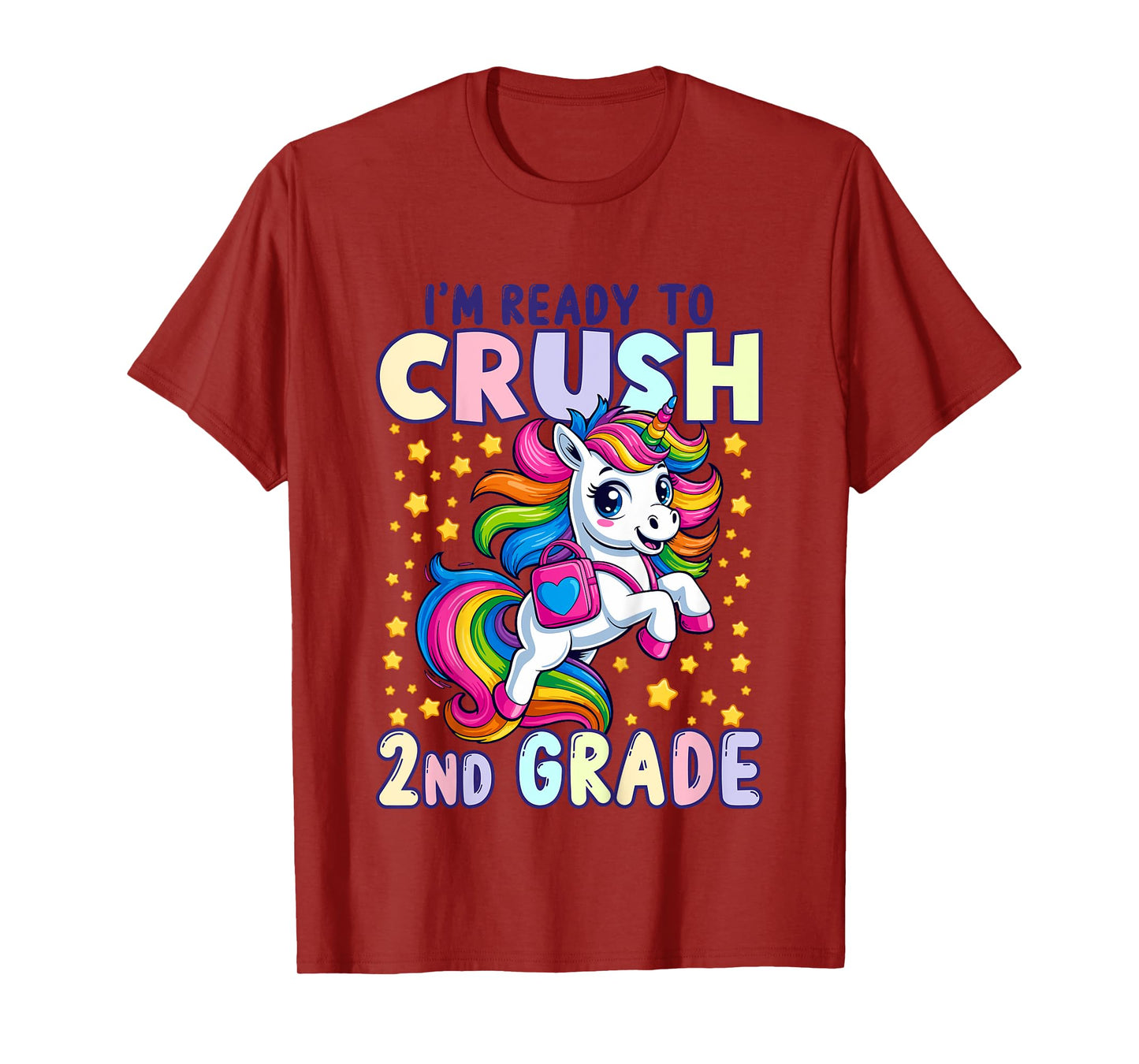 Crush 2nd Grade Girls Back to School Unicorn First Day T-Shirt