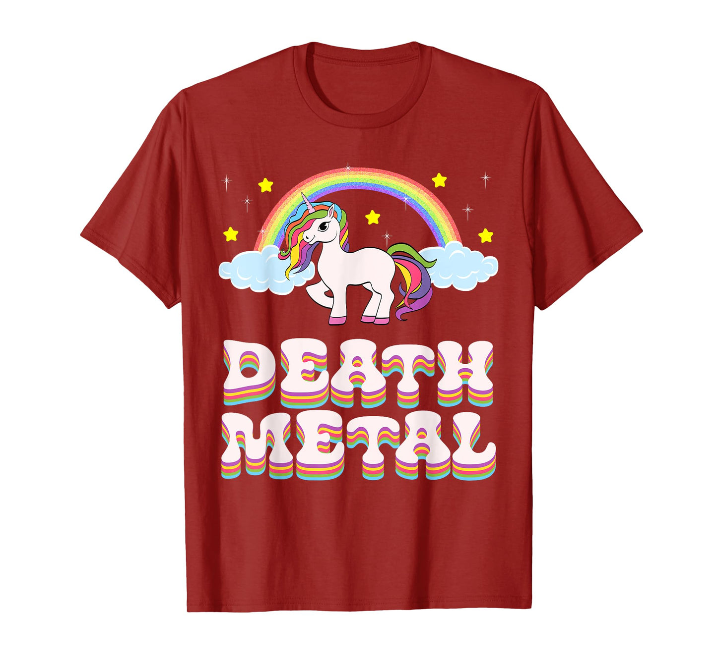 Funny Death Metal Unicorn Rainbow T-Shirt Gift T-Shirt
