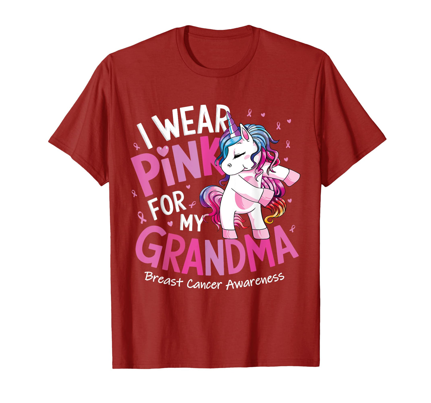 Breast Cancer Awareness Wear Pink Grandma Kids Baby Toddler T-Shirt