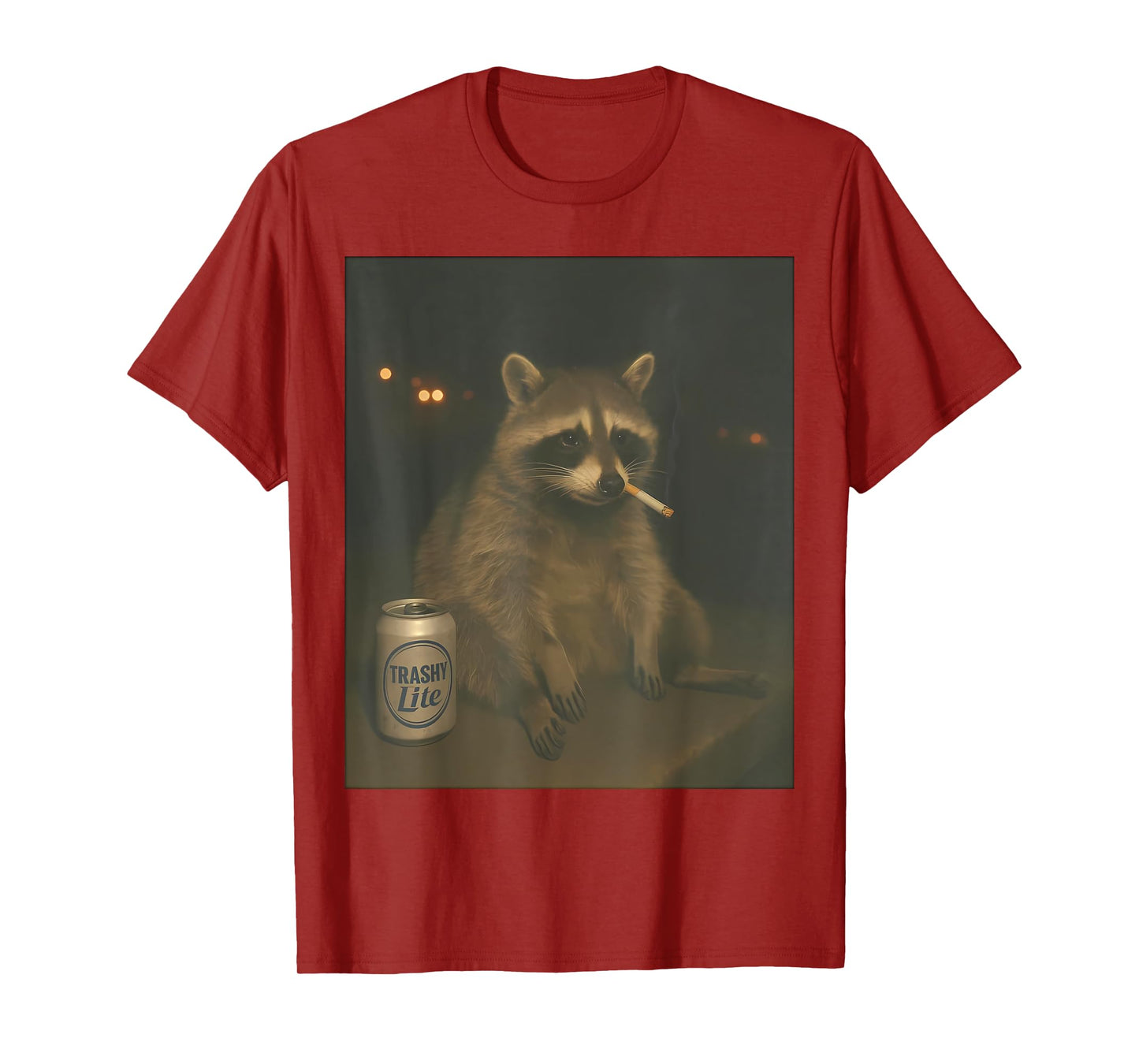 Cigarette Raccoon Funny Smoking Racoon Meme Stupid Brainrot T-Shirt