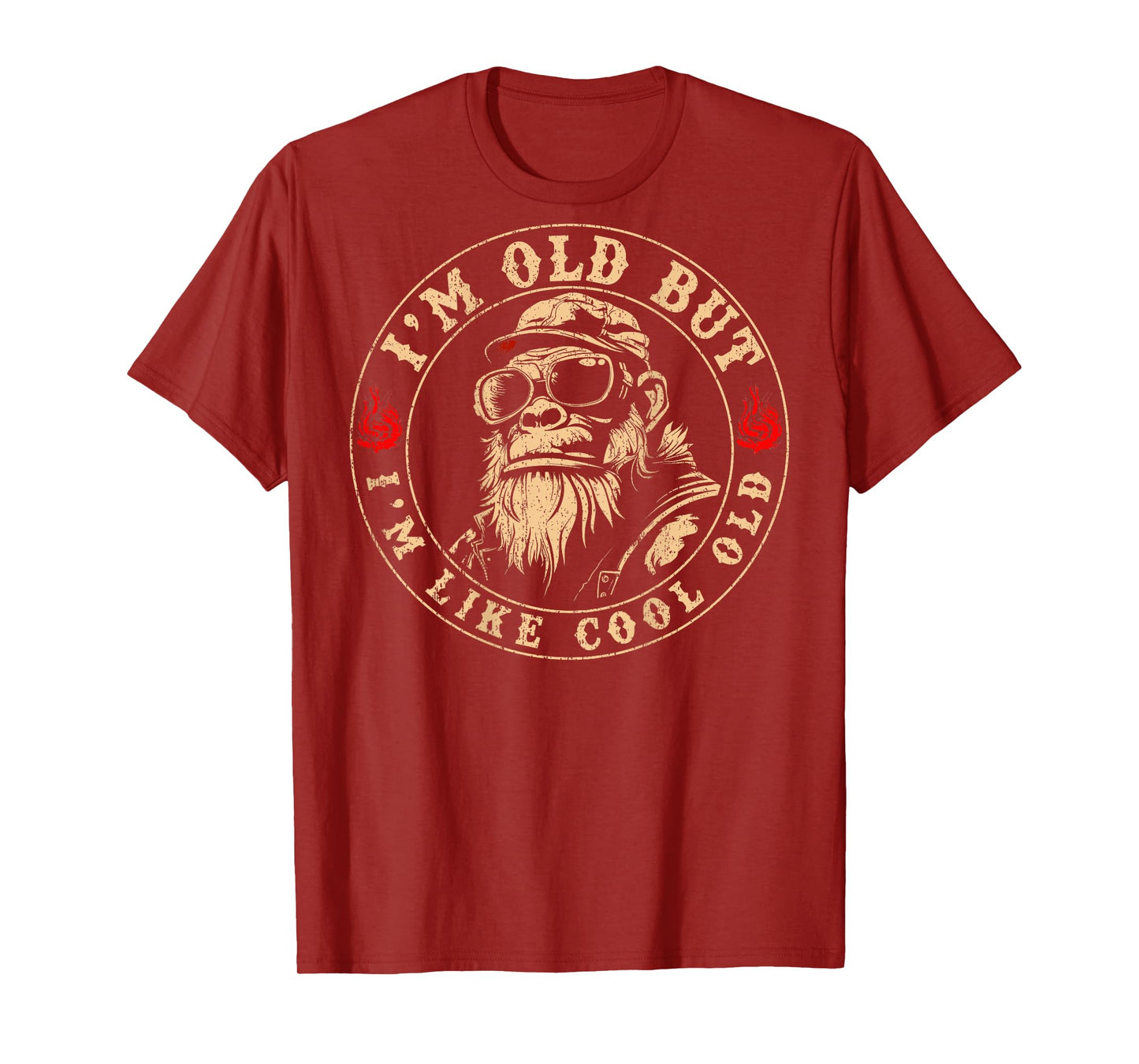 I'm Old But I'm Like Cool Old Funny Monkey (On Back) T-Shirt
