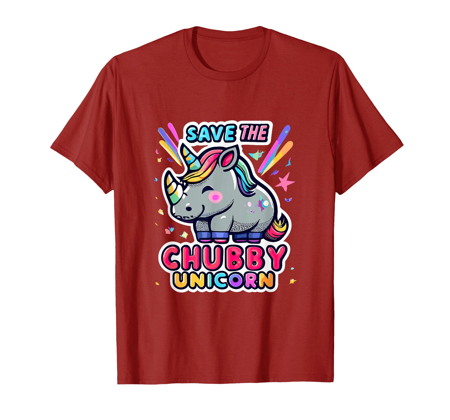 Save Chubby Unicorn Rhino Rainbow Animal Rights Conservation T-Shirt