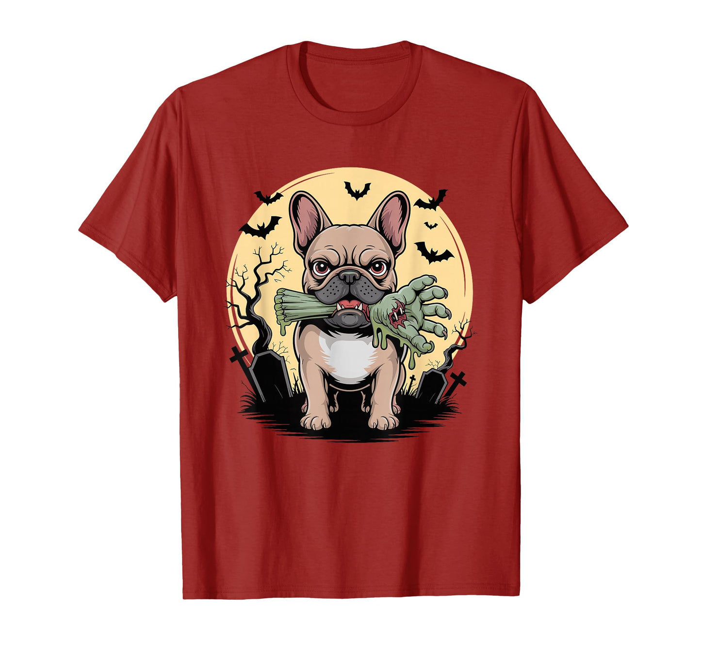 Halloween Moon Zombie French Bulldog Frenchie T-Shirt