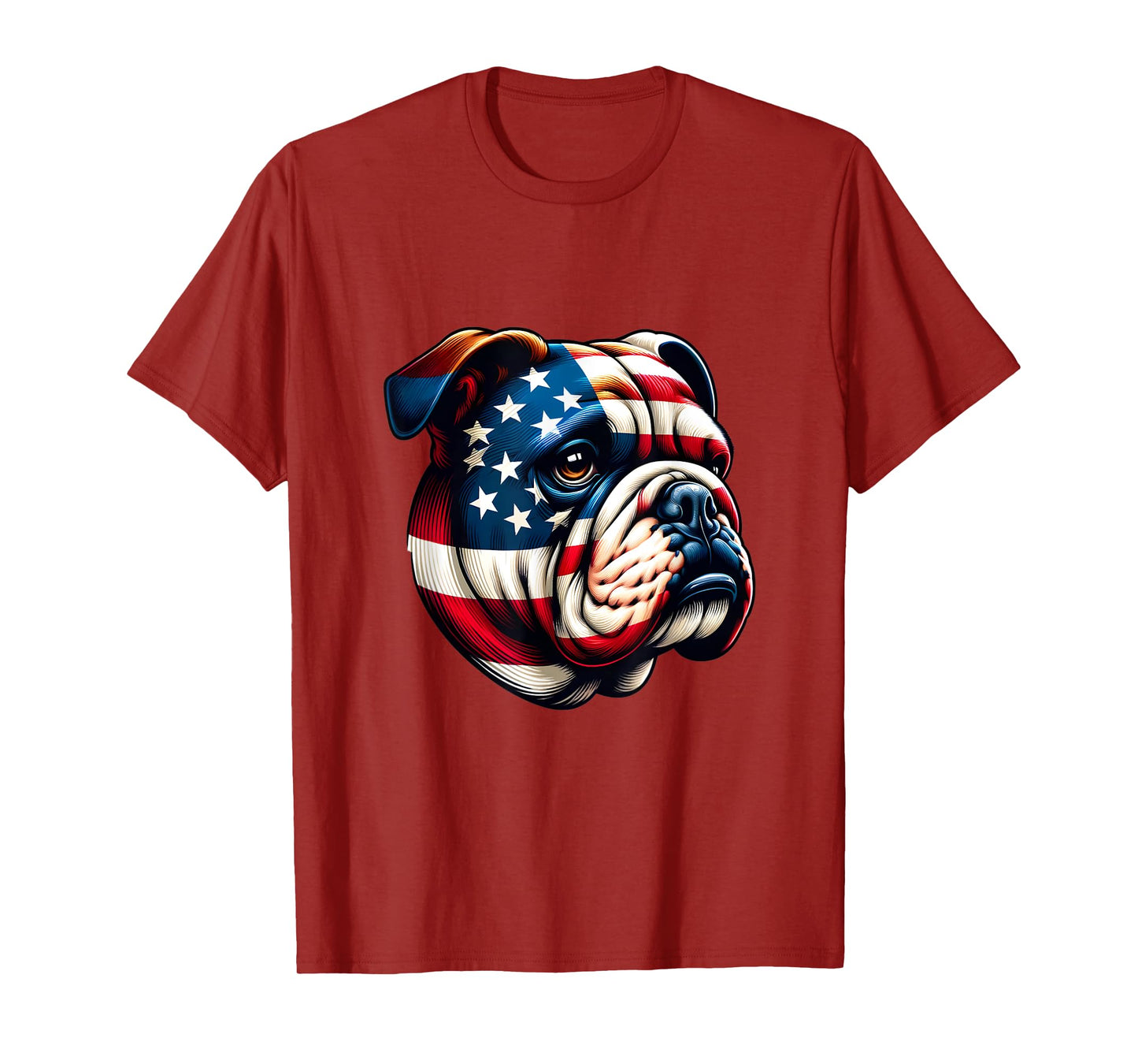 Patriotic English Bulldog Lover Owner Men American USA Flag T-Shirt