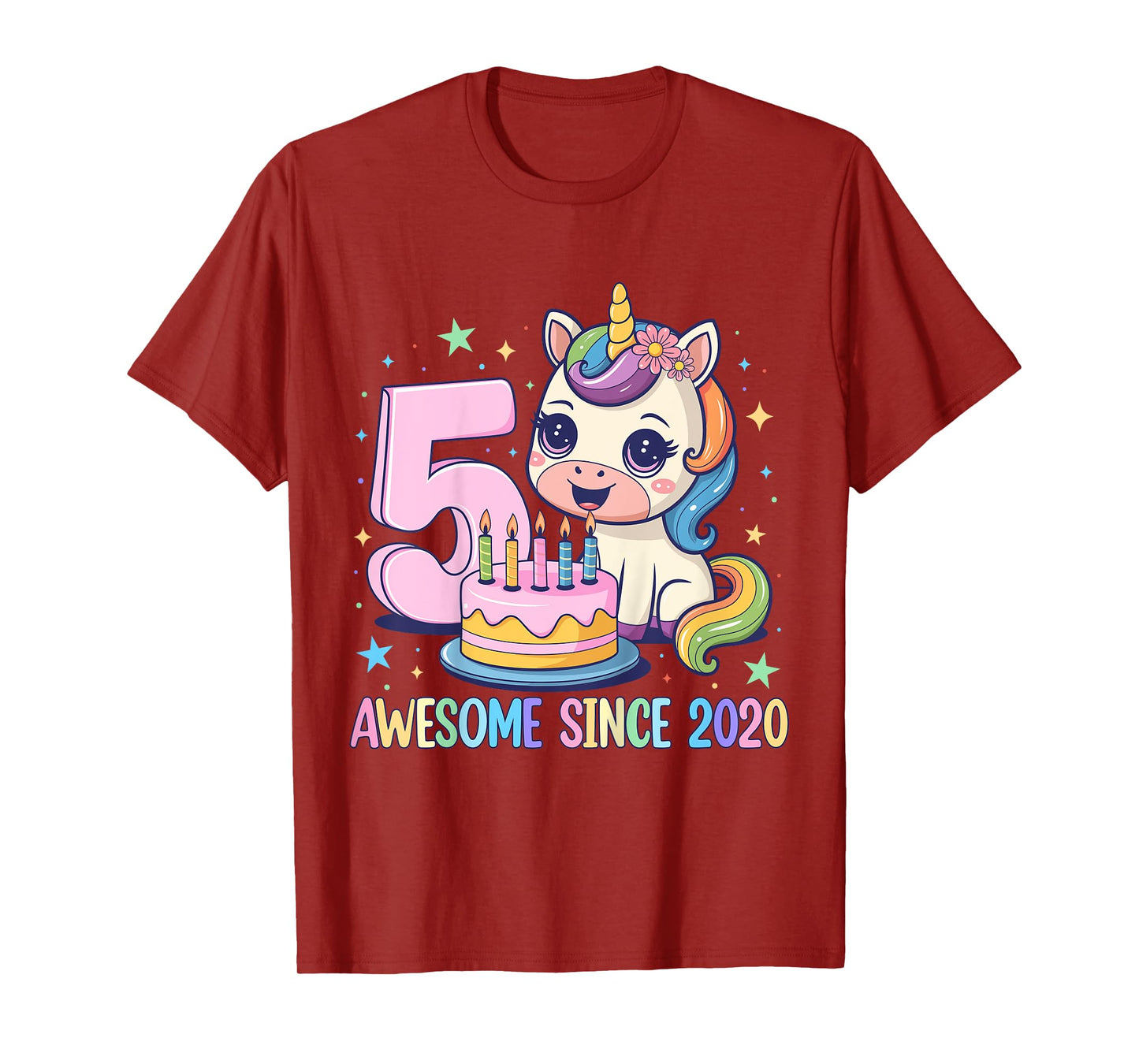 Kids Unicorn 5th Birthday 5 Year Old Unicorn Party Girls Outfit T-Shirt