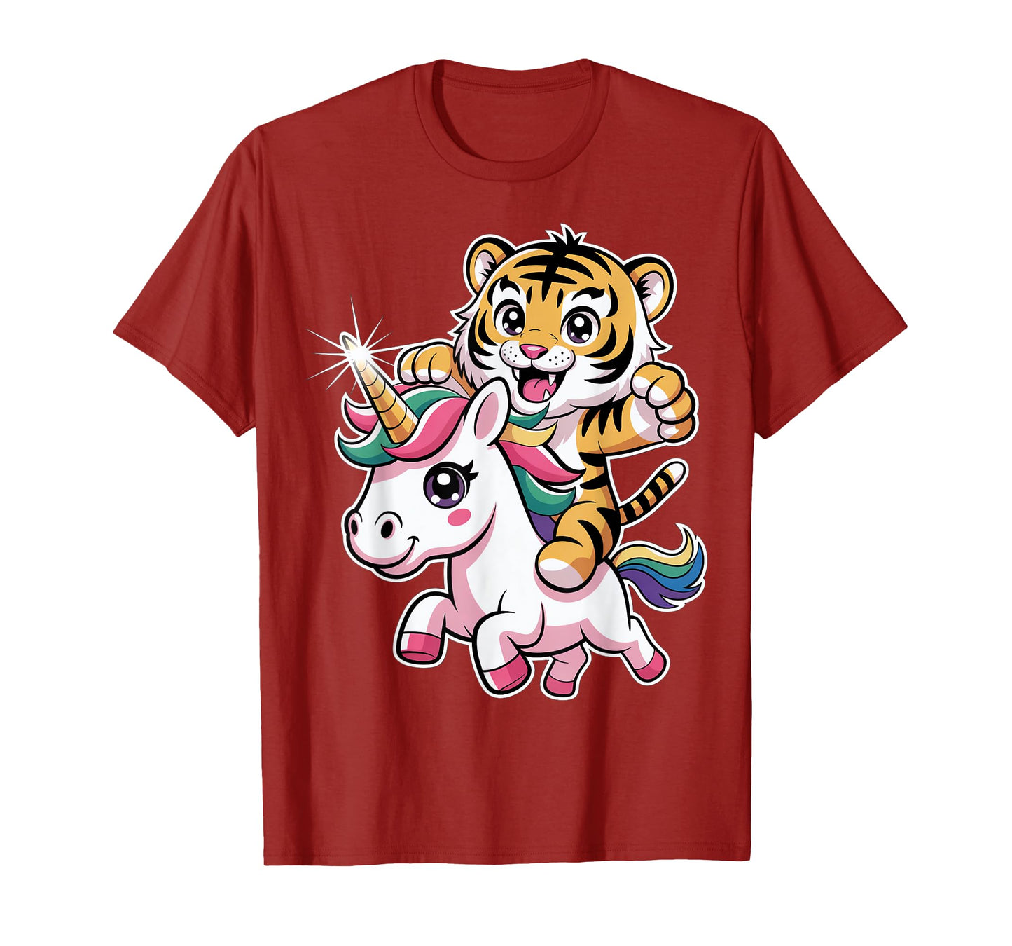 Cute Unicorn and Tiger Friendship T-Shirt