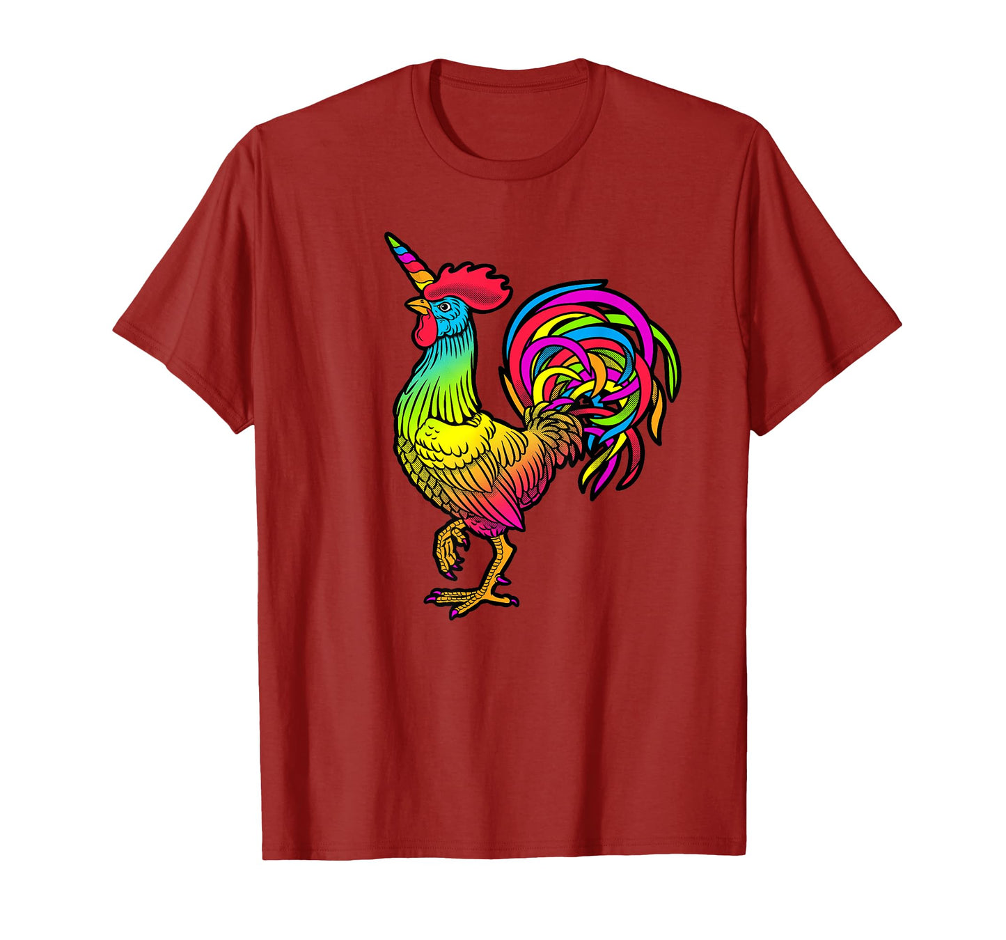 Chicken Unicorn Rainbow Rooster Graphic T-Shirt T-Shirt