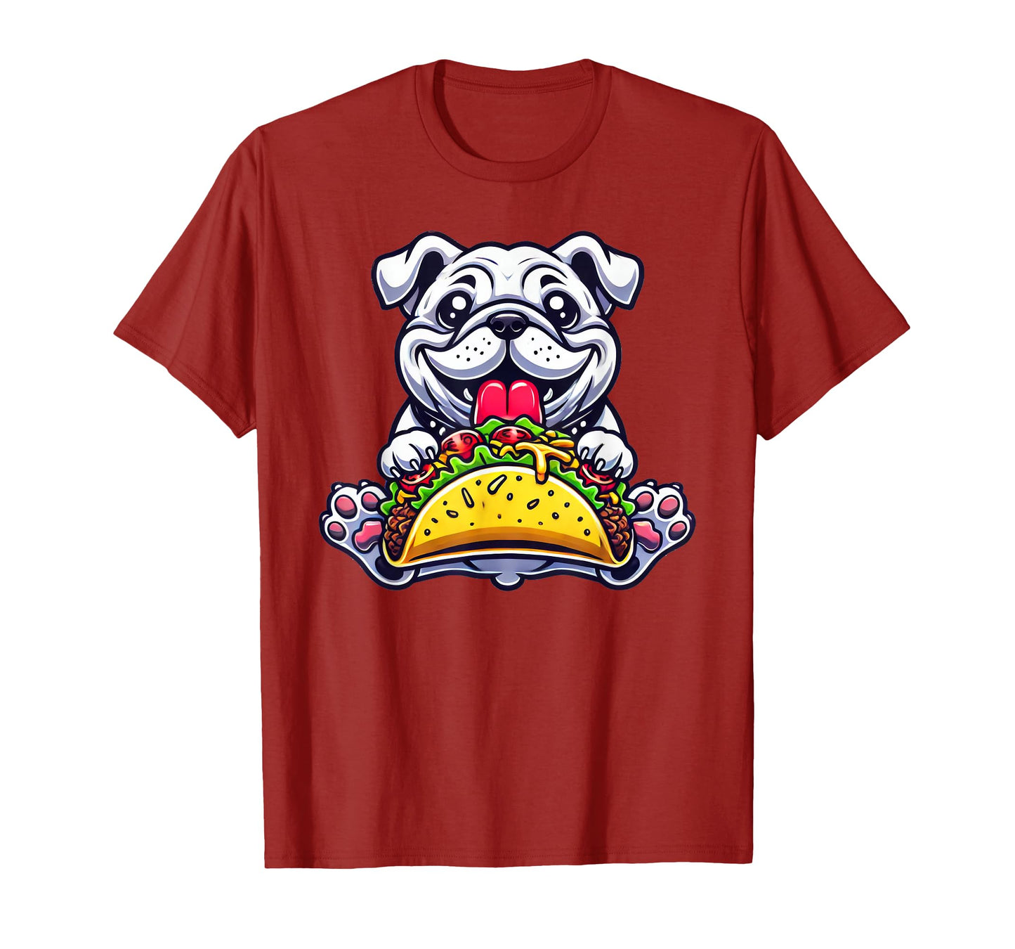 English Bulldog Dog Eating Taco T-Shirt