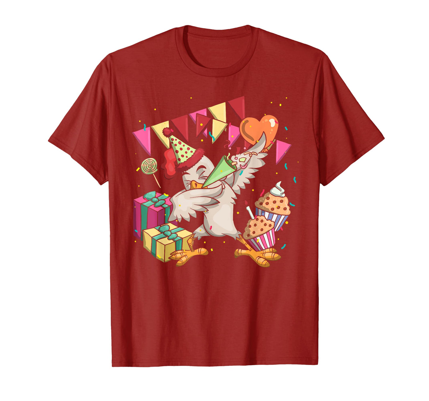 Funny Farm Bird Dab Chicken Anniversary Party Kids Birthday T-Shirt