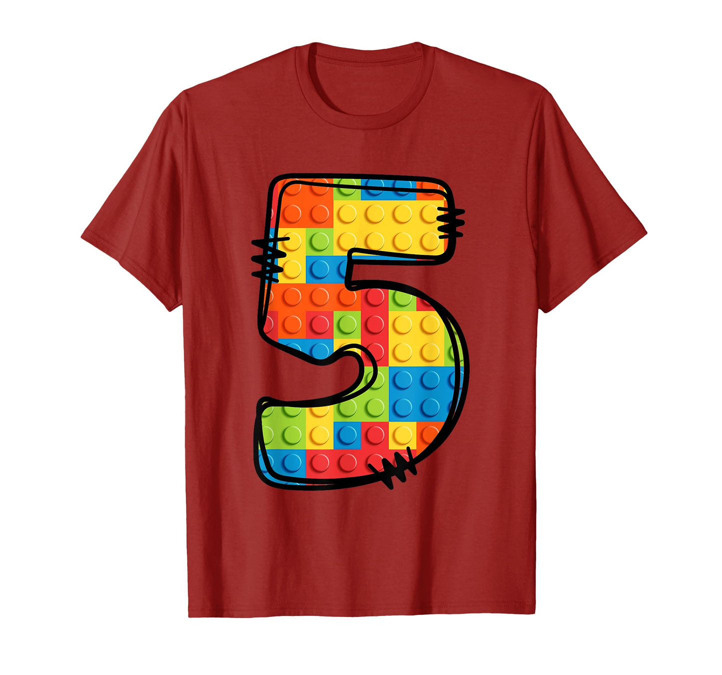 5 Year Old Blocks Building Master Builder 5th Birthday T-Shirt