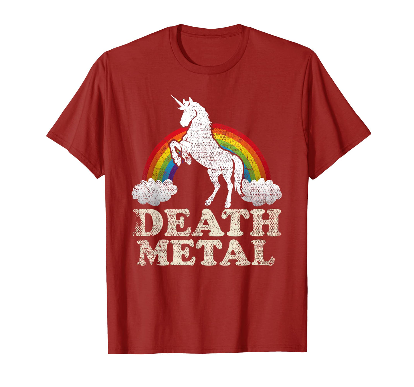 Funny Death Metal Unicorn and rainbow T-Shirt