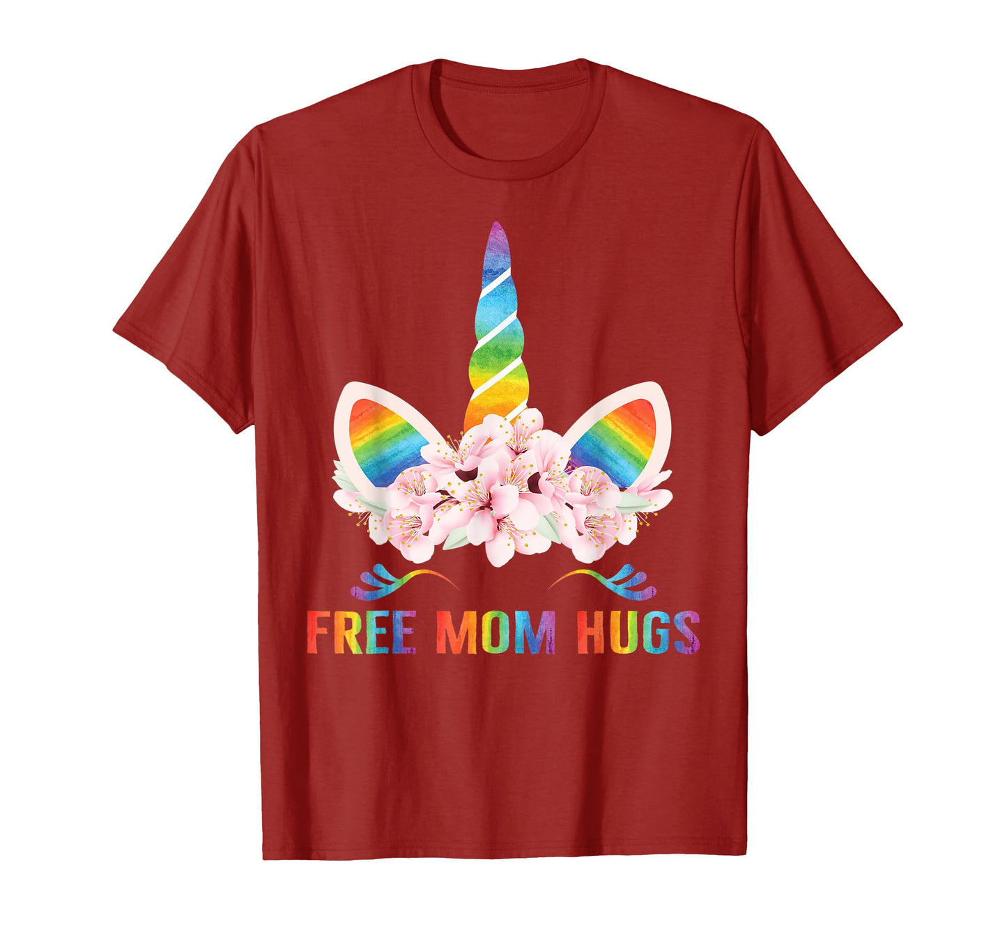 Free Mom Hugs T-Shirt Rainbow Pride LGBT Gift Unicorn tshirt T-Shirt