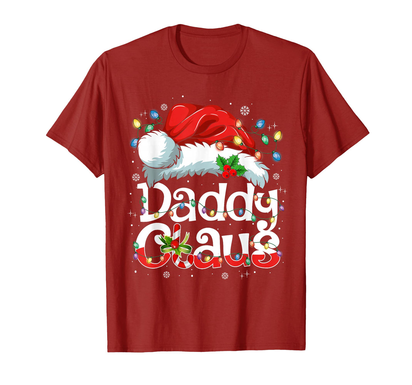 Daddy Claus Shirt Christmas Lights Pajama Family Matching T-Shirt