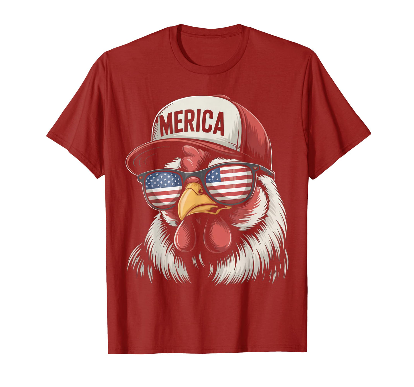 'Merica Chicken American Flag USA Farmer Funny 4th Of July T-Shirt