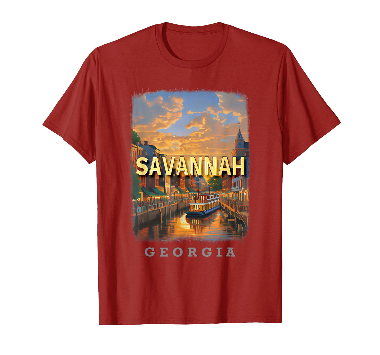 Savannah Georgia GA Riverfront Charm SD334 T-Shirt