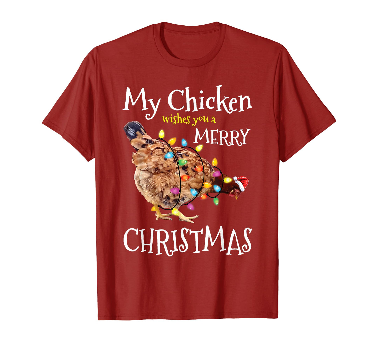 Merry Christmas Chicken Santa Funny Xmas Chicken T-Shirt