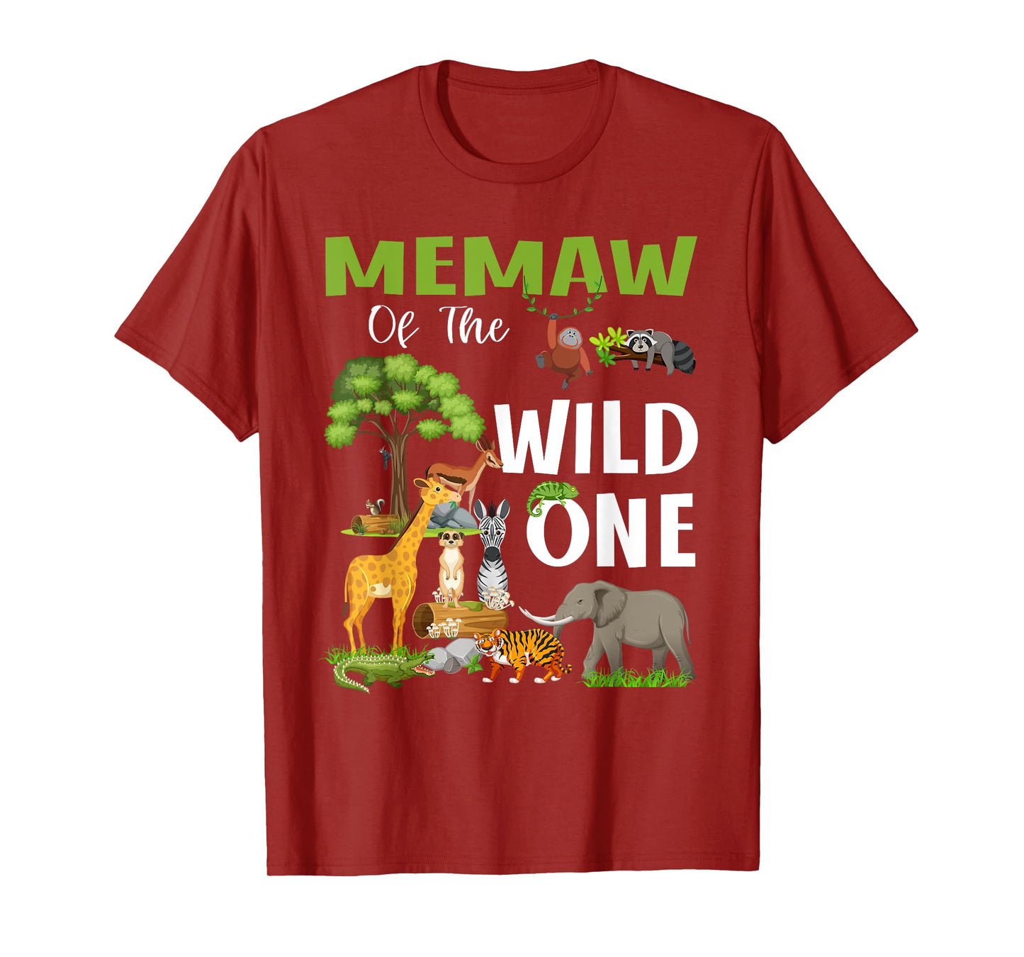 Memaw Of the Wild One Zoo Birthday 1st Safari Jungle T-Shirt