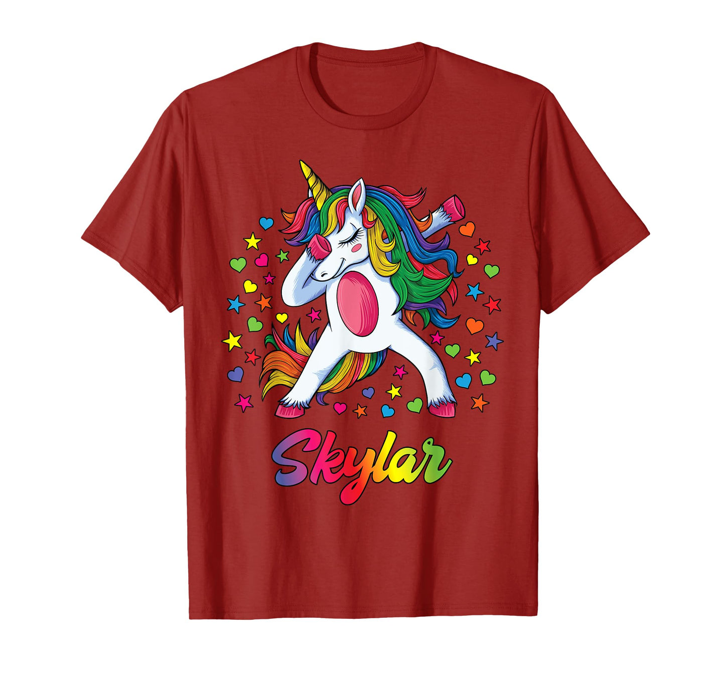 Skylar Personalised Name Unicorn Girl Gift T-Shirt