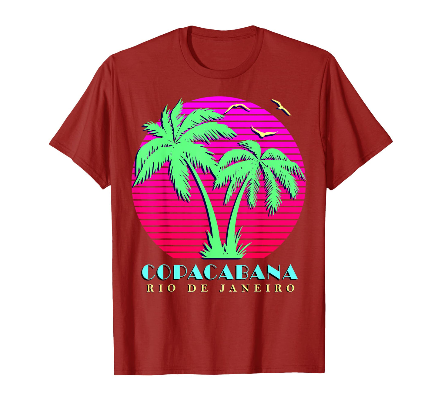 Copacabana Rio De Janeiro Palm Trees Sunset T-Shirt
