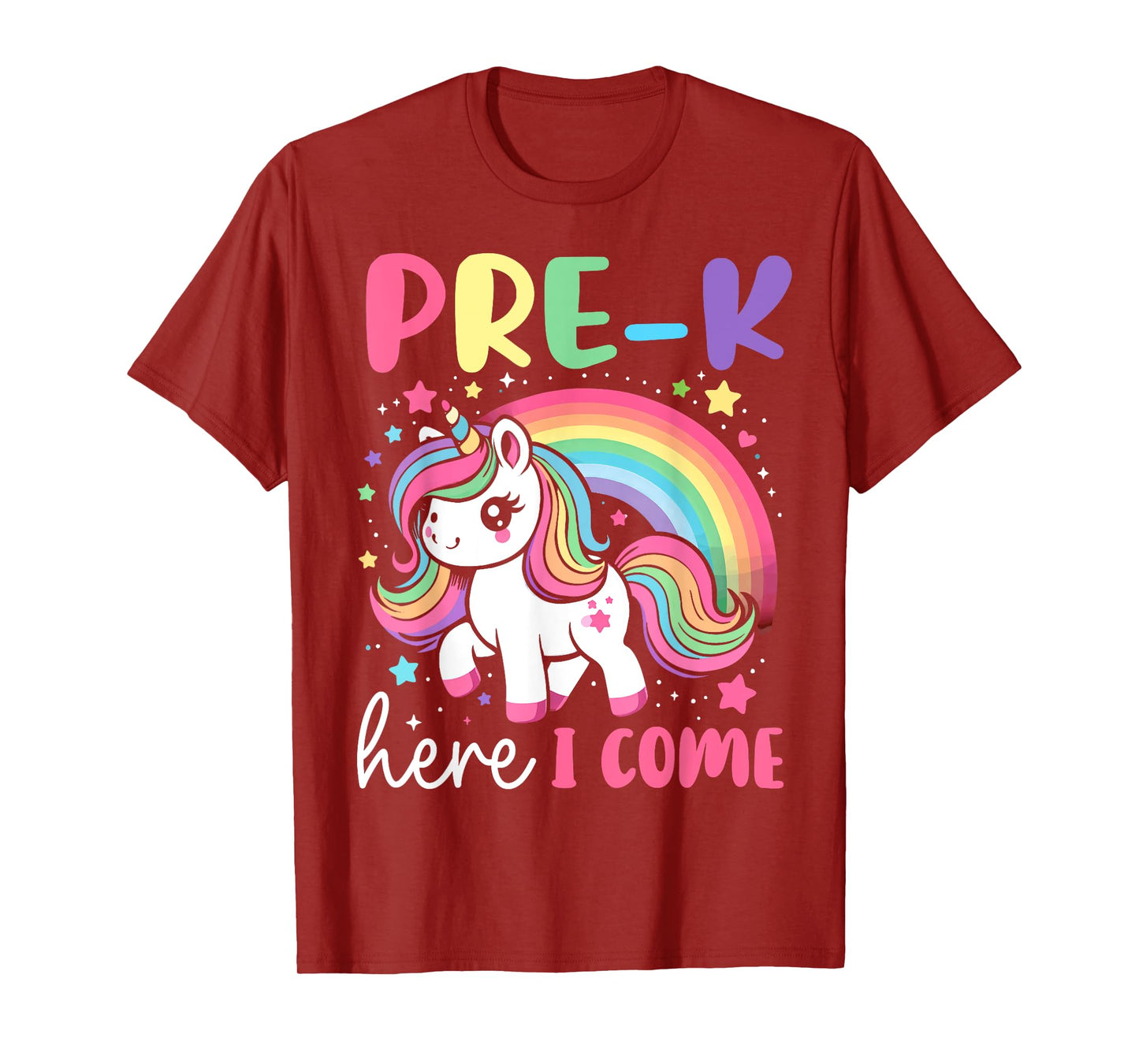 PreK Here I Come Unicorn Girls Back To School Team Preschool T-Shirt