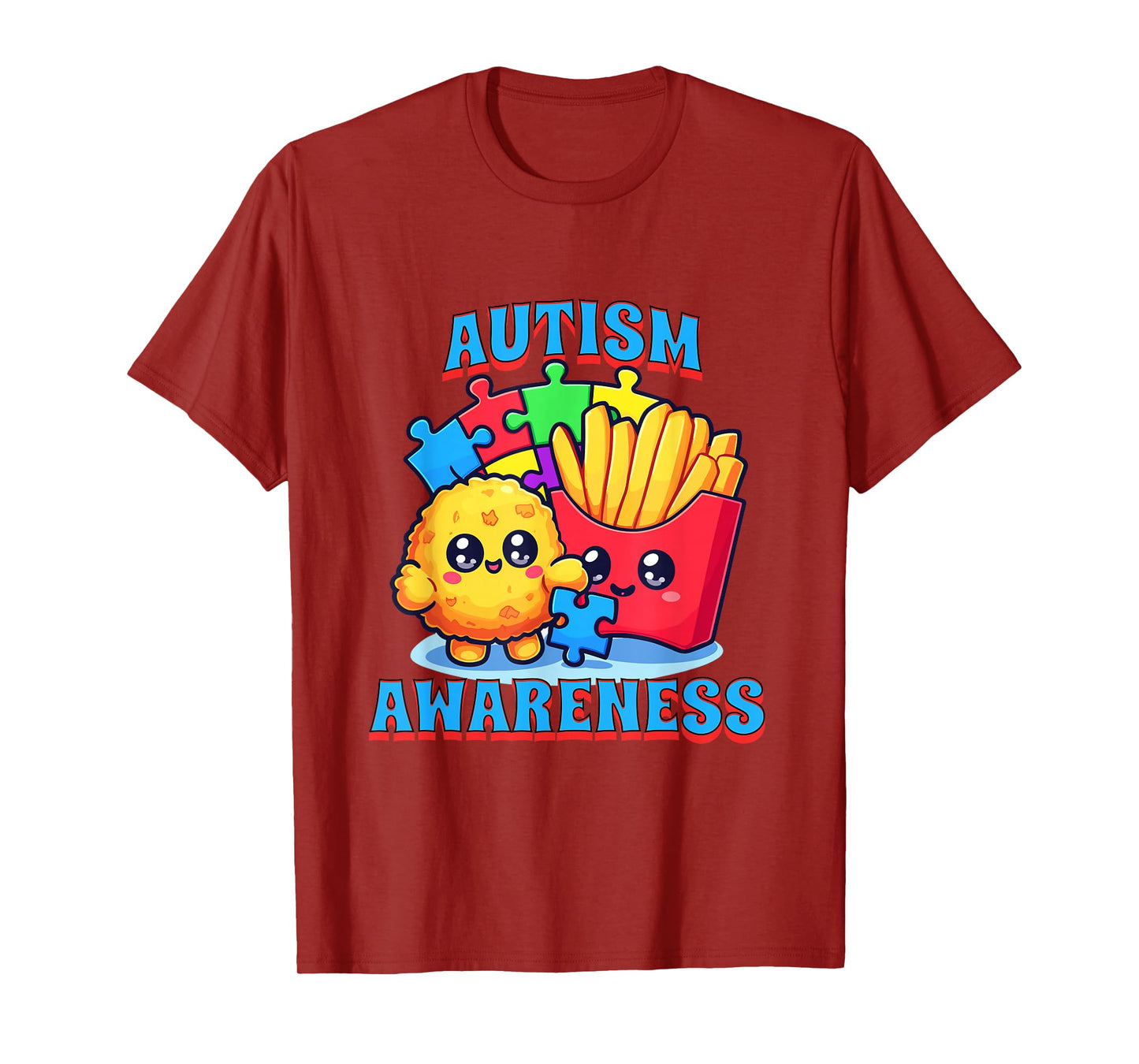 Chicken Nugget and French Fries Autism Awareness T-Shirt