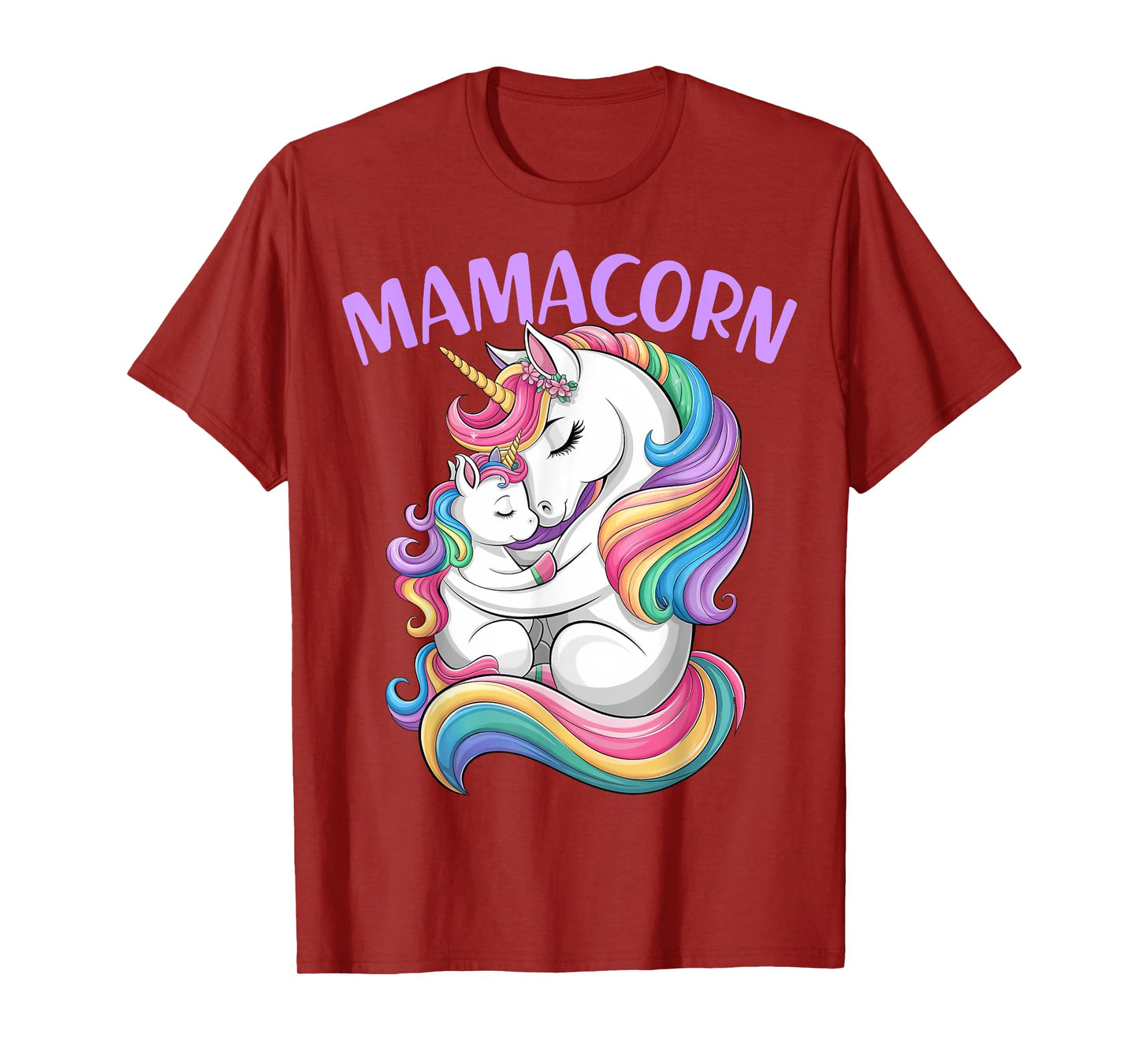 Women Mamacorn Mom Baby Girl Daughter Unicorn Mother's Day T-Shirt
