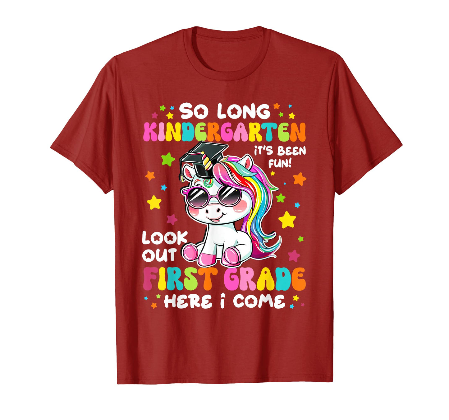 Kindergarten Graduation 2025 Unicorn Girls Graduate Kid Grad T-Shirt