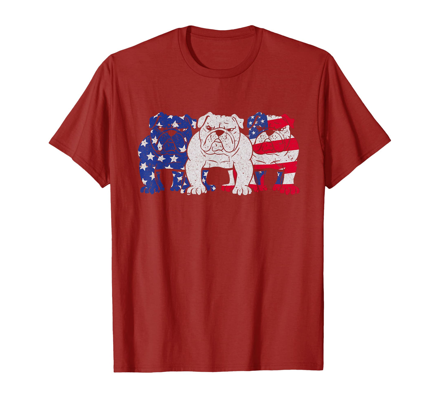 English Bulldog Dog American Flag Puppy Lover 4th of July T-Shirt